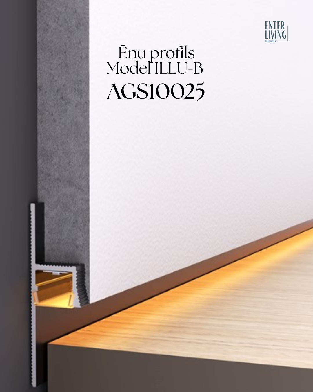 Ēnu profils Model ILLU-B, melns 2000 x 55 x 42 mm