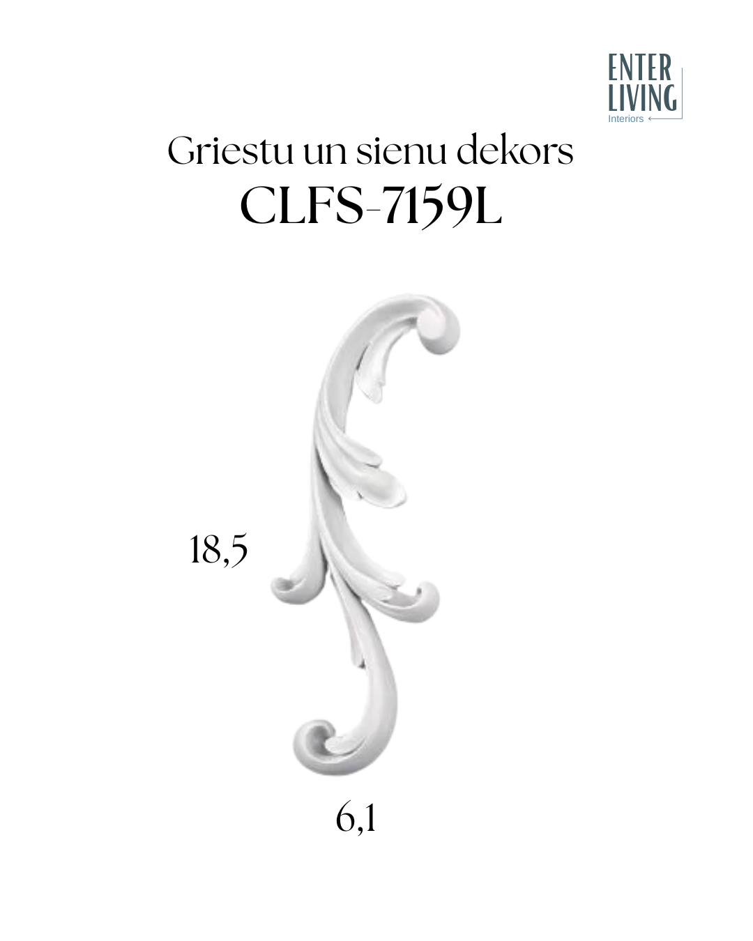 CLFS-7159L Griestu un sienu dekors 18,5 x 6,1 x 1,4 cm