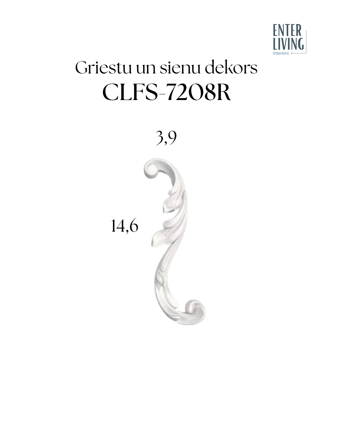 CLFS-7208R Griestu un sienu dekors 14,6 x 3,9 x 1,7 cm
