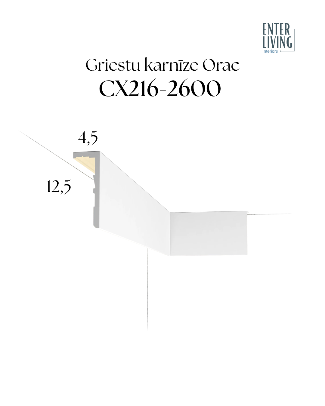CX216-2600 Griestu karnīze 260 x 12.5 x 4.5 cm