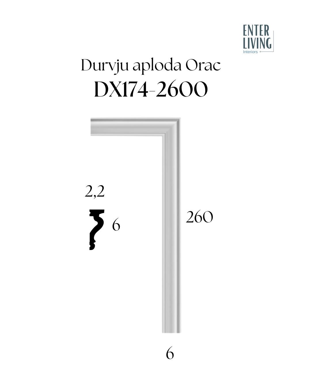 DX174-2300 Door trim 230 x 2.2 x 6 cm