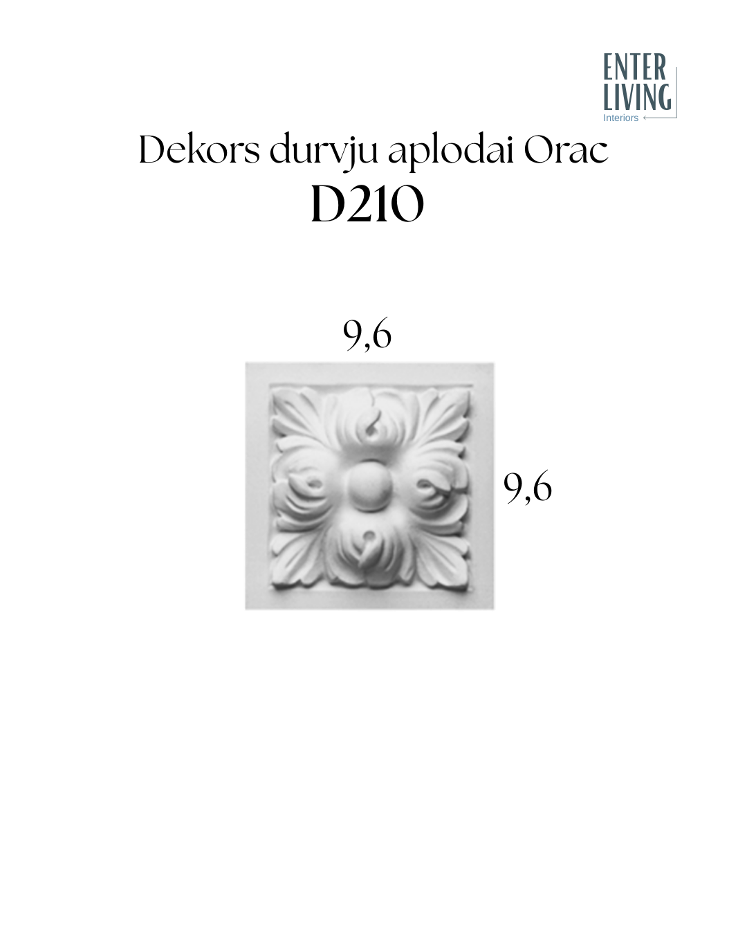 D210 Dekors durvju aplodai 9.6 x 9.6 cm