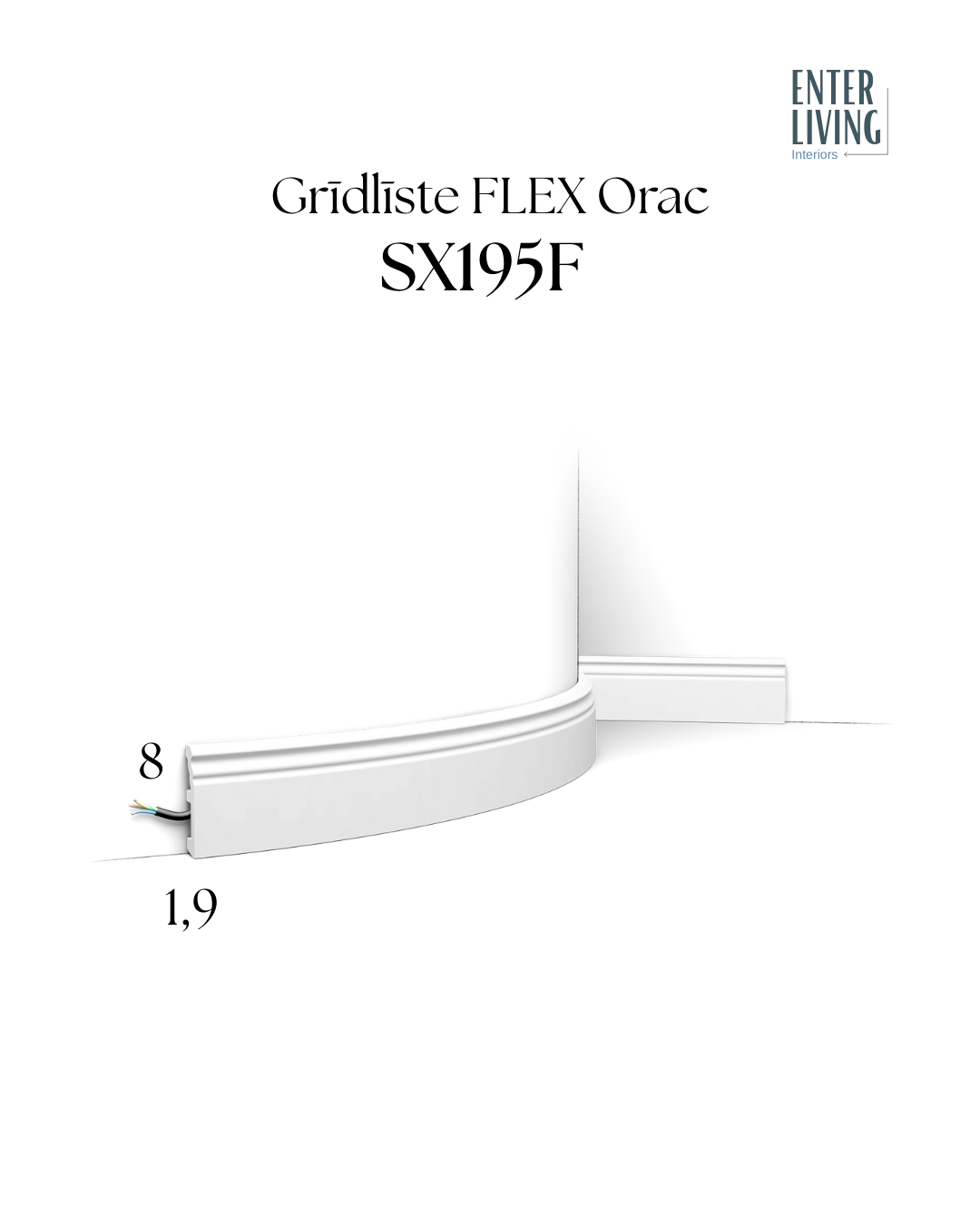 SX195F Grīdlīste Flex 200 x 1.9 x 8 cm