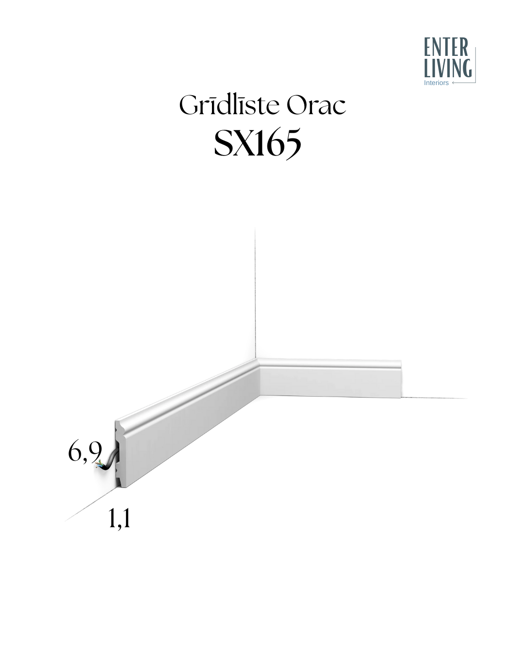 SX165 Grīdlīste 200 x 6.9 x 1.1 cm