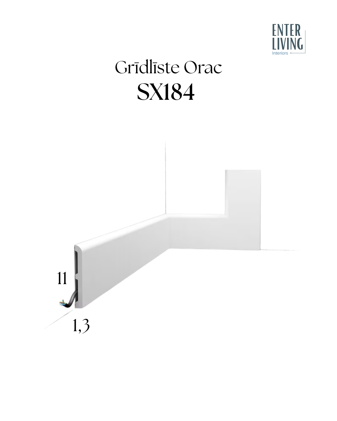 SX184 Grīdlīste 200 x 11 x 1.3 cm