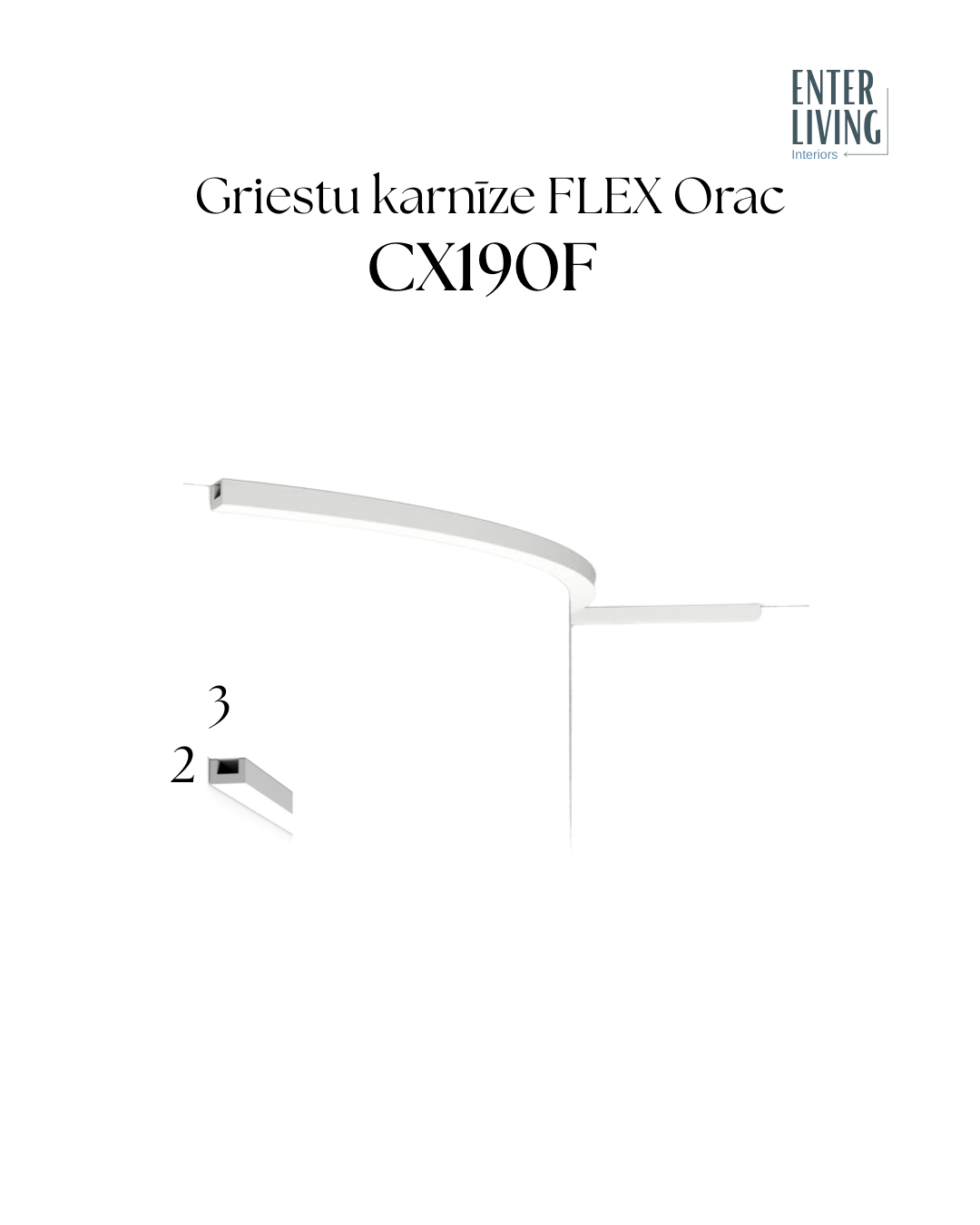 CX190F Griestu karnīze FLEX 200 x 2 x 3 cm