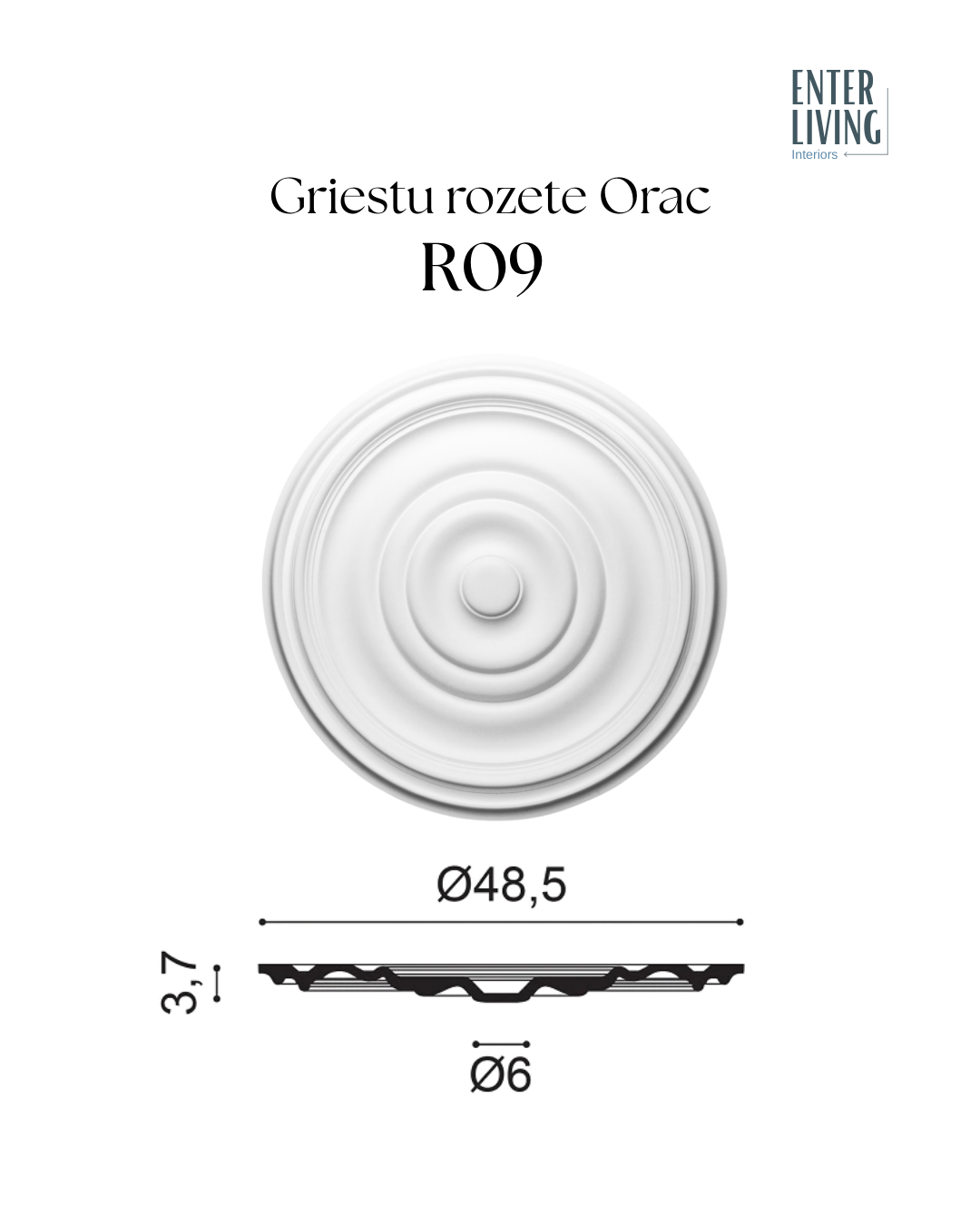 R09 Griestu rozete 48.5 x 3.7 cm