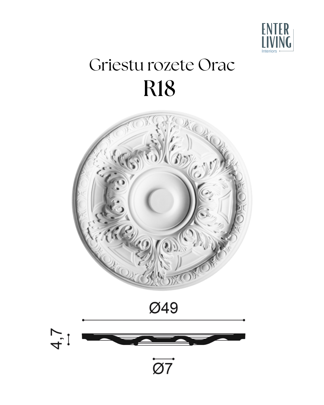 R18 Griestu rozete 49 x 4.7 cm