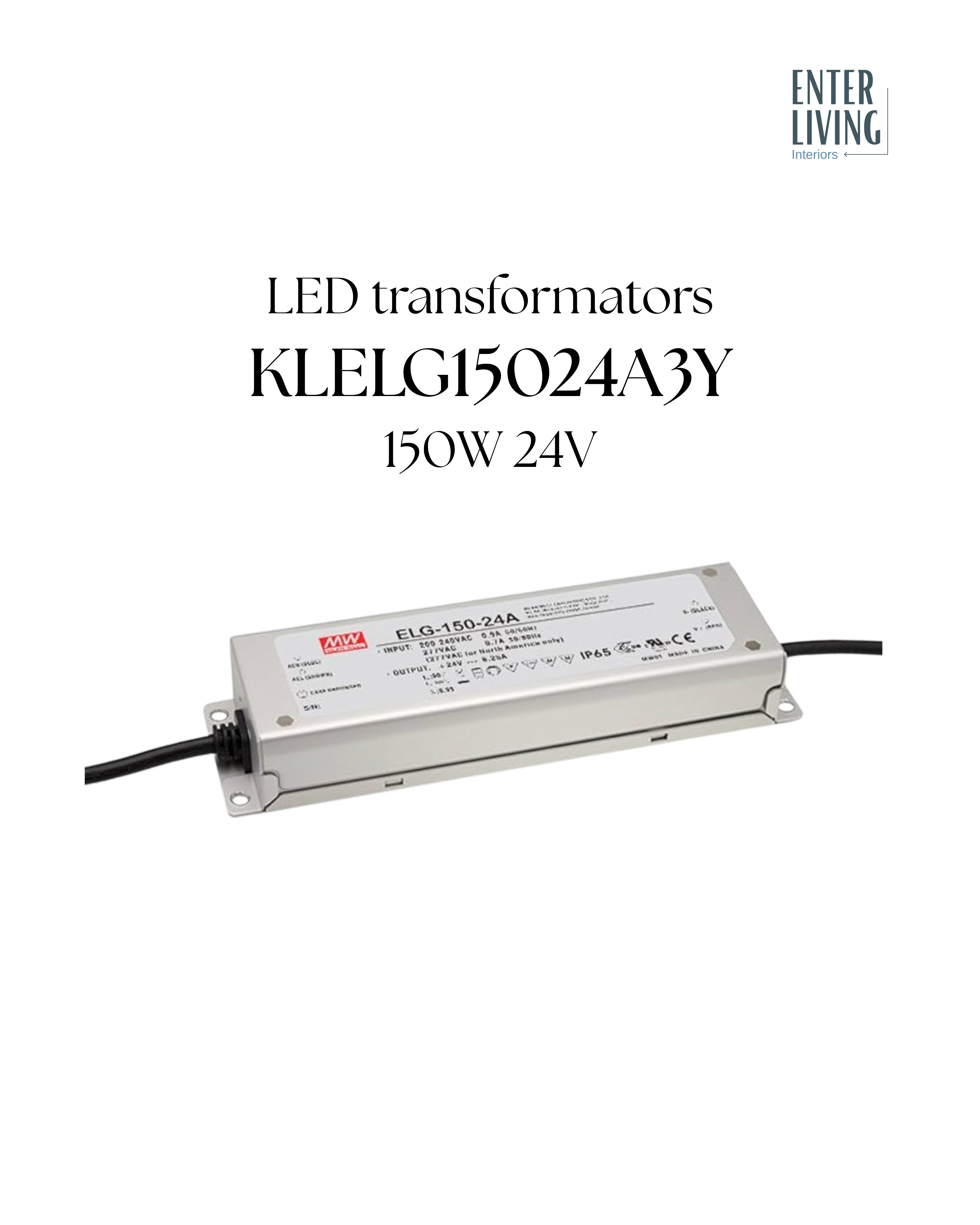 LED transformators ELG 150W 24V 6.25A PFC IP65 Mean Well