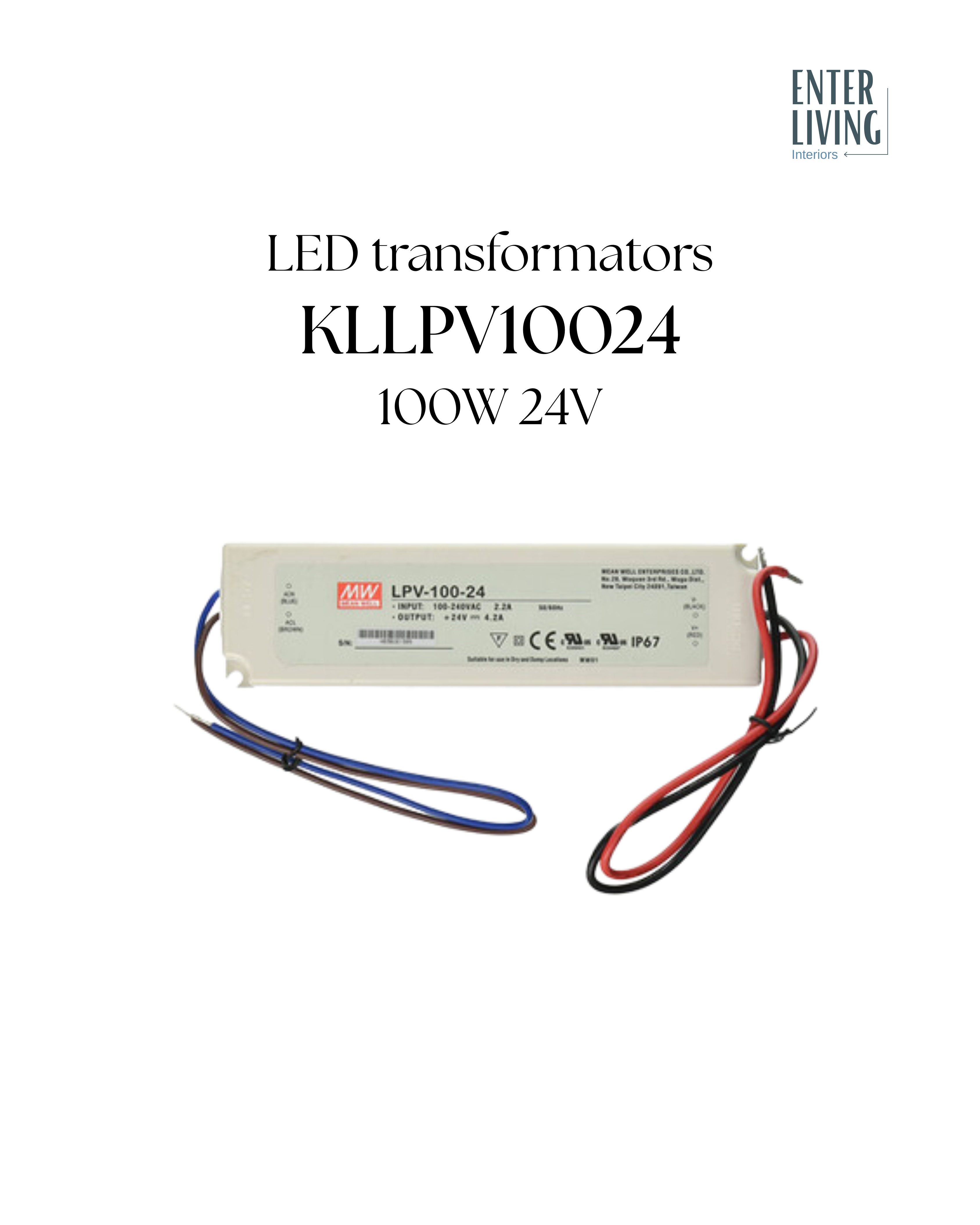 LED transformators LPV-100-24 100W 24V IP67