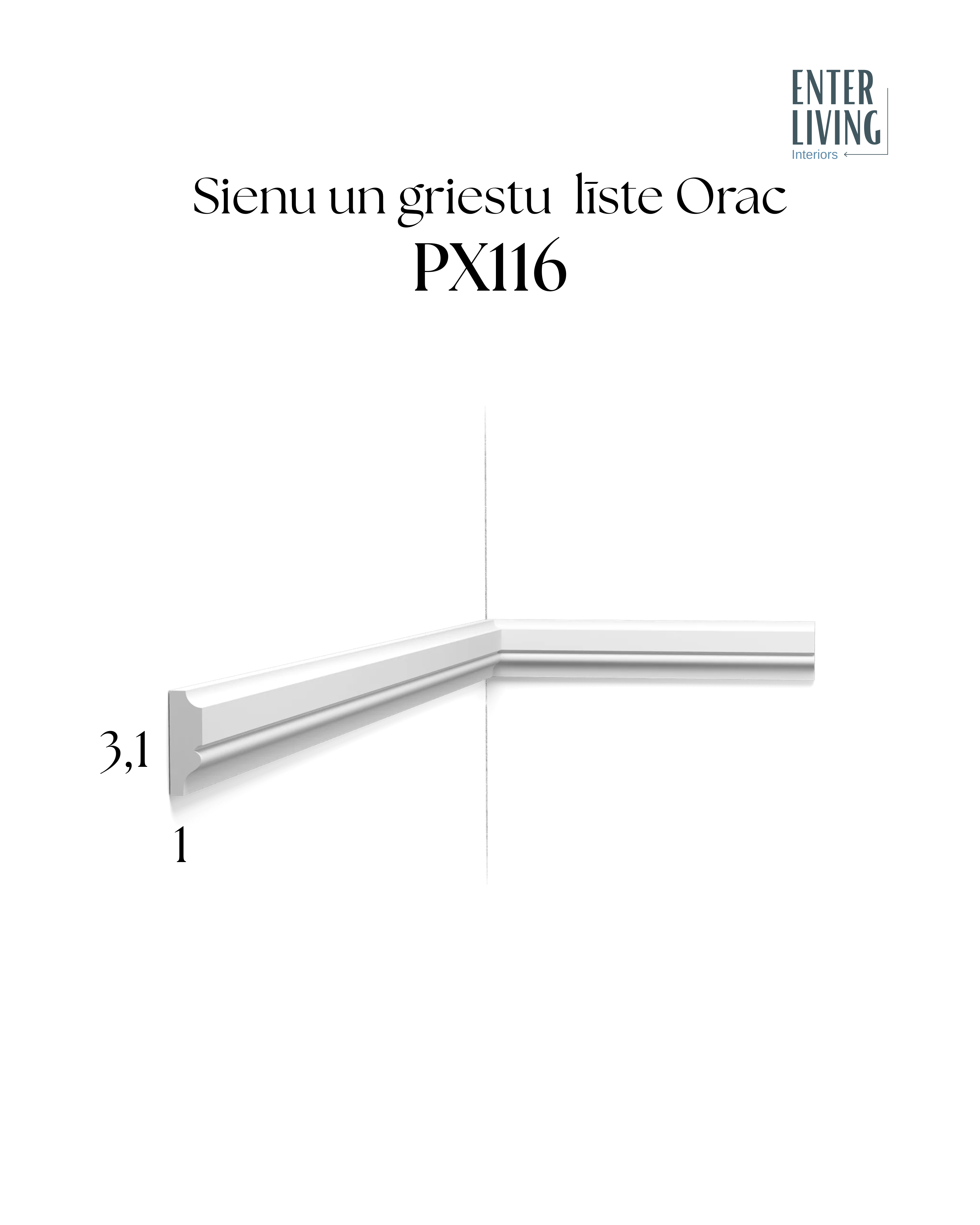 PX116 Līste 200 x 1 x 3.1 cm