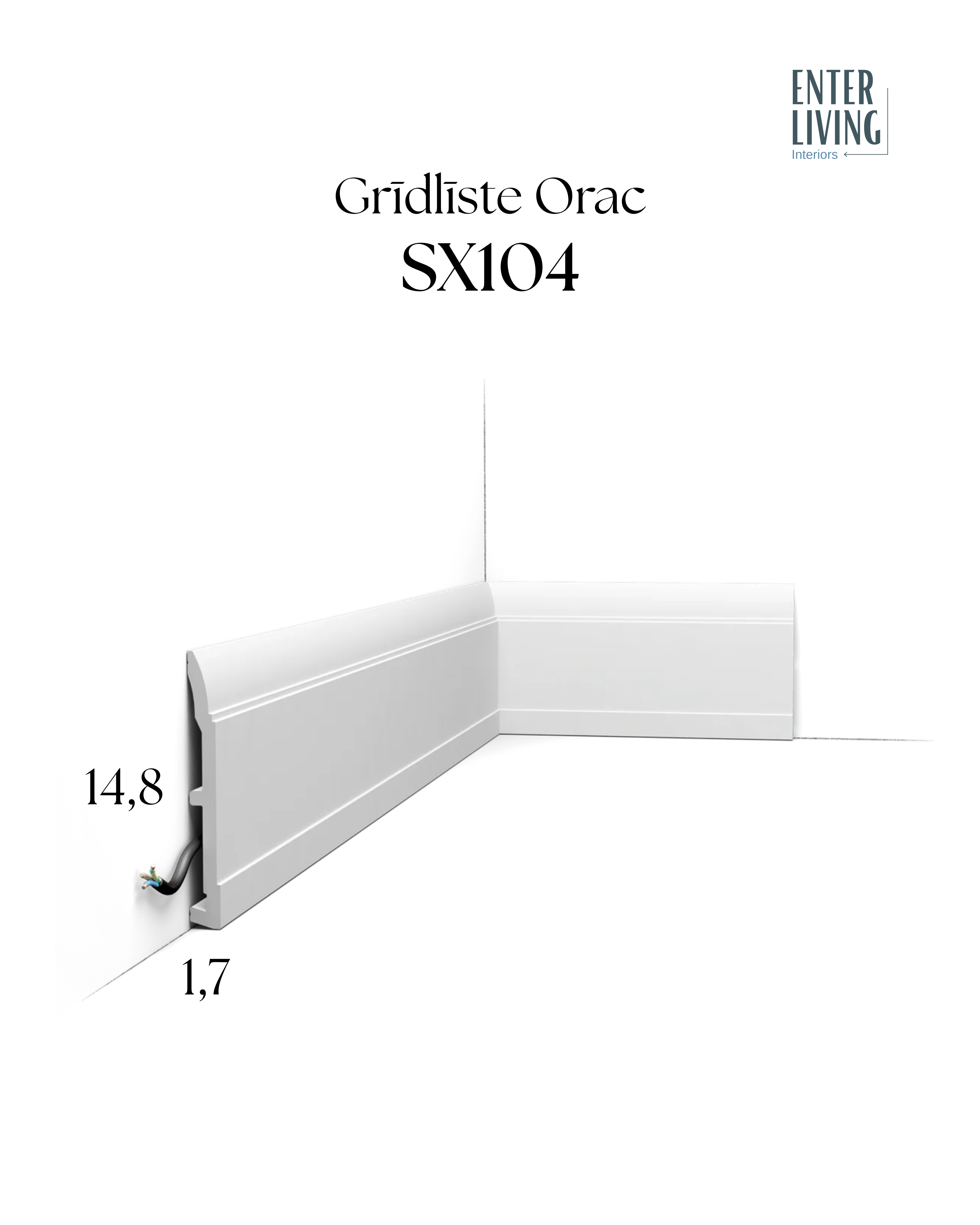 SX104 Grīdlīste 200 x 1.7 x 14.8 cm