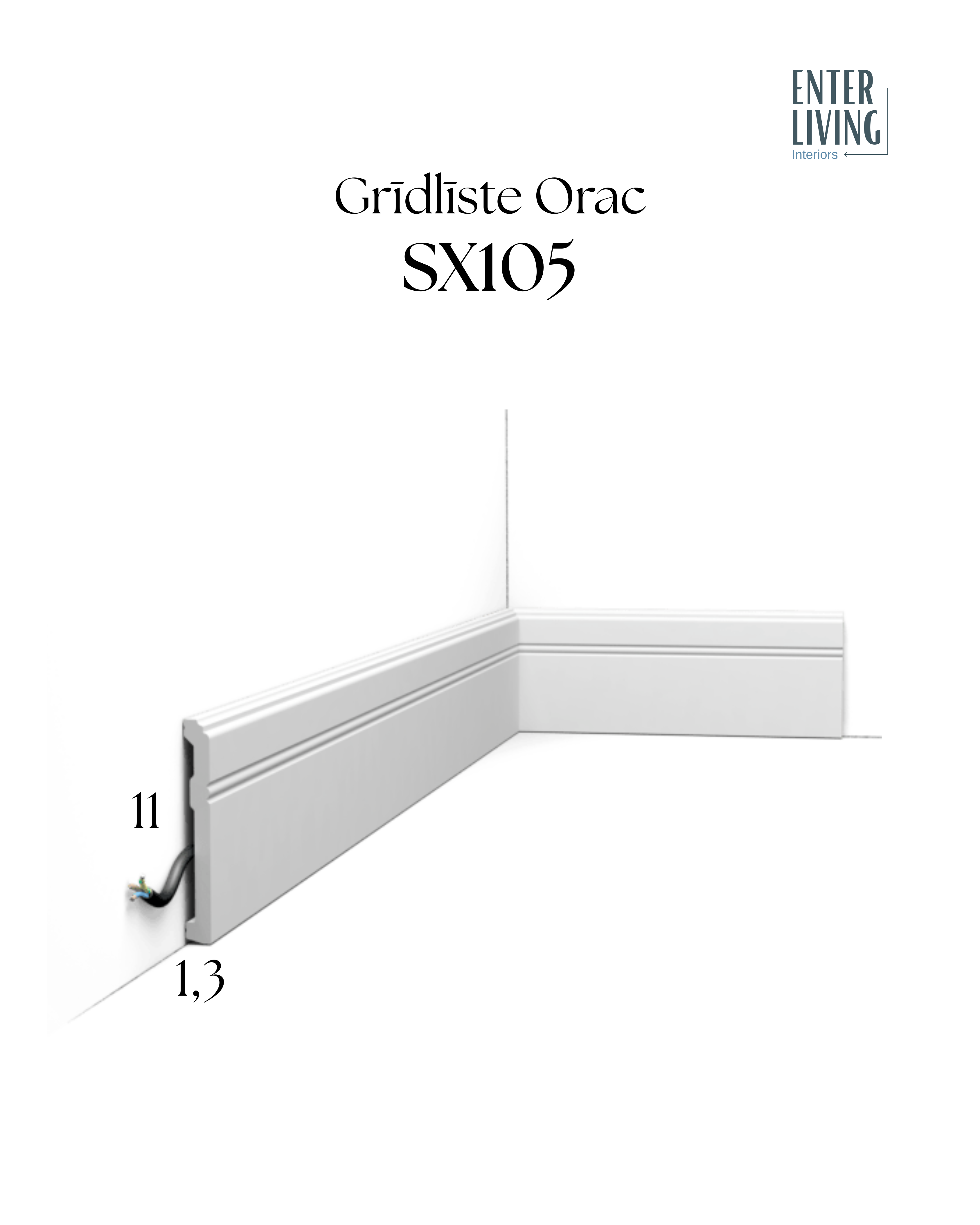 SX105 Grīdlīste 200 x 1.3 x 11 cm