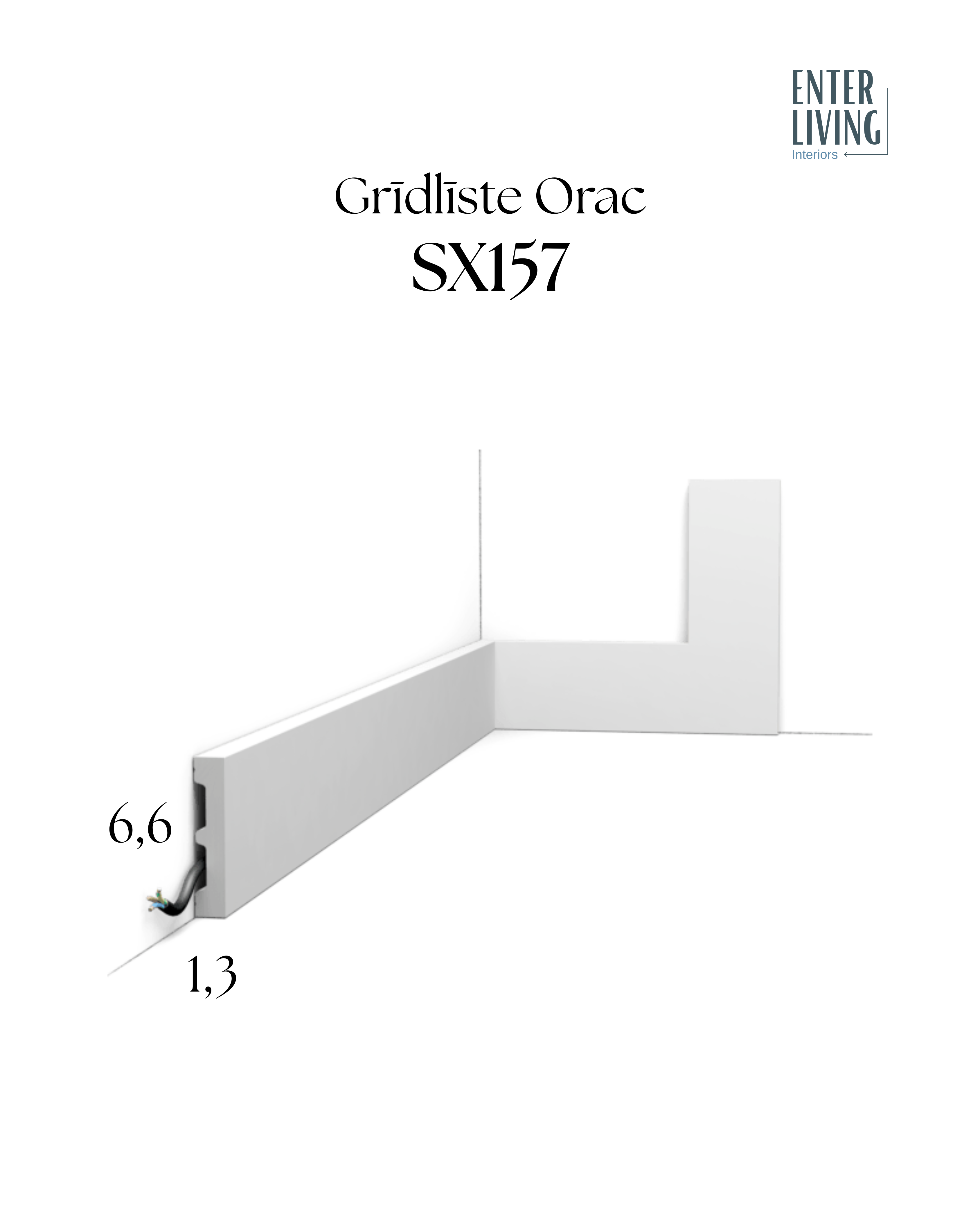 SX157 Grīdlīste 200 x 1.3 x 6.6 cm