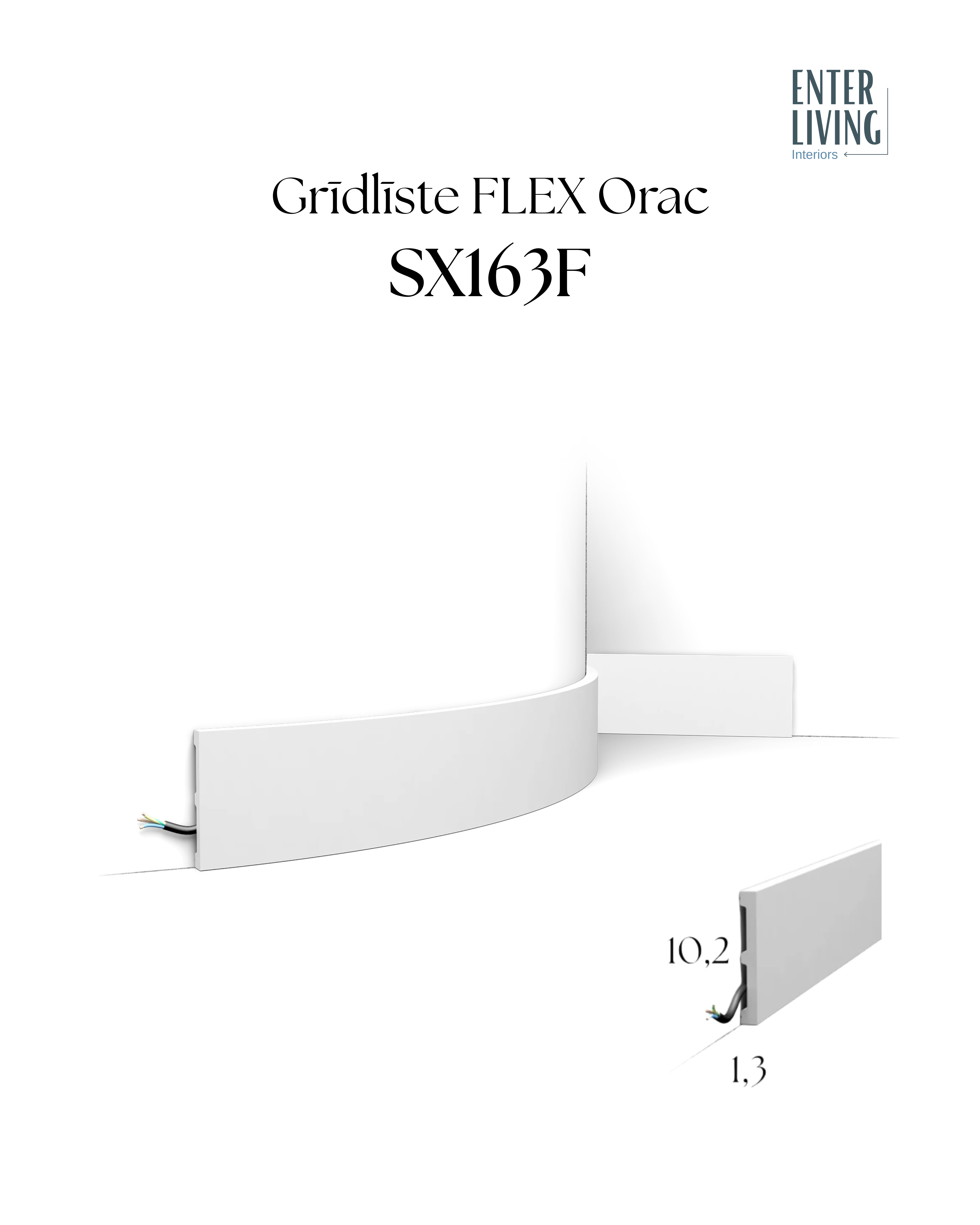 SX163F Grīdlīste Flex 200 x 1.3 x 10.2 cm