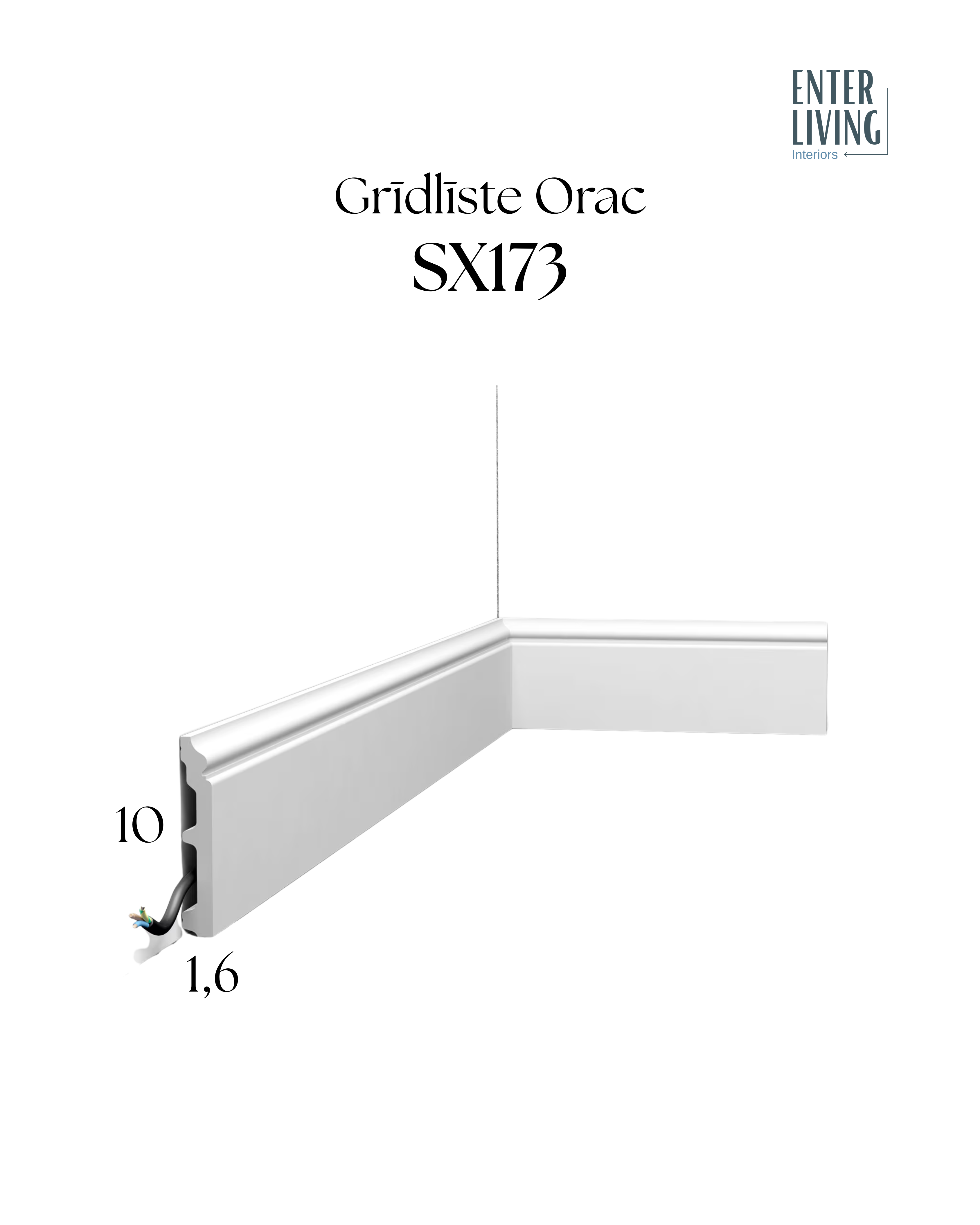 SX173 Grīdlīste 200 x 1.6 x 10 cm