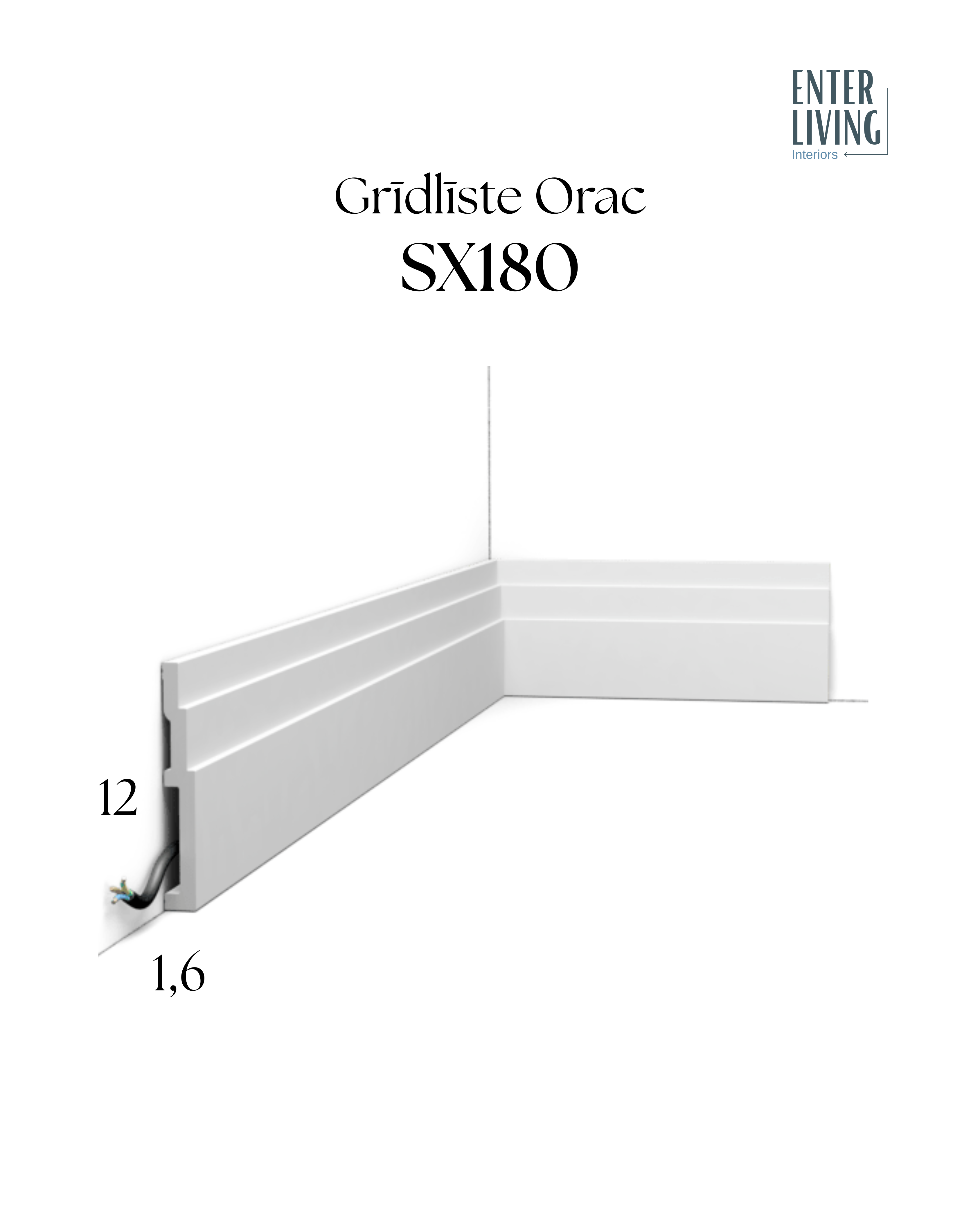 SX180 Grīdlīste 200 x 1.6 x 12 cm