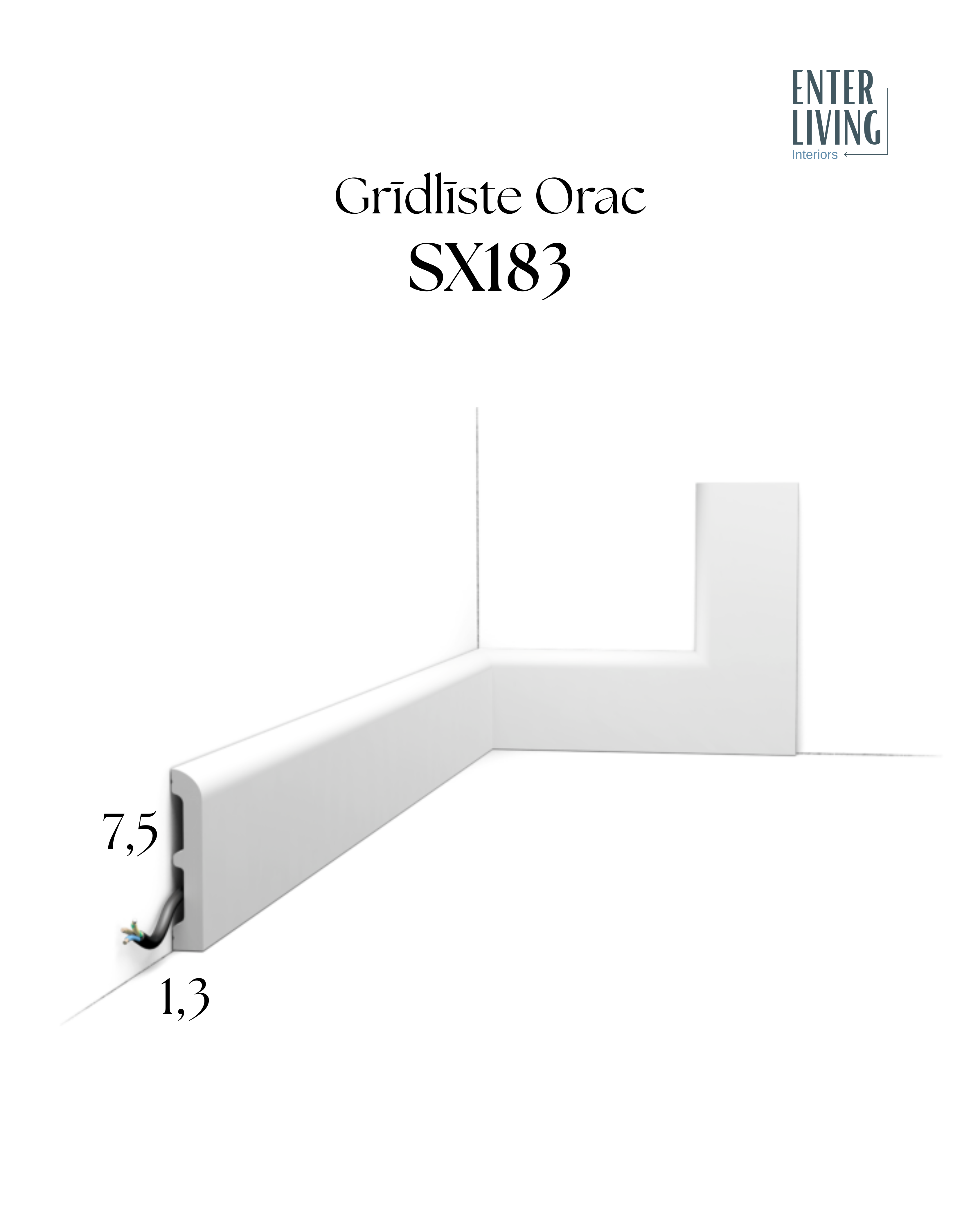 SX183 Grīdlīste 200 x 1.3 x 7.5 cm