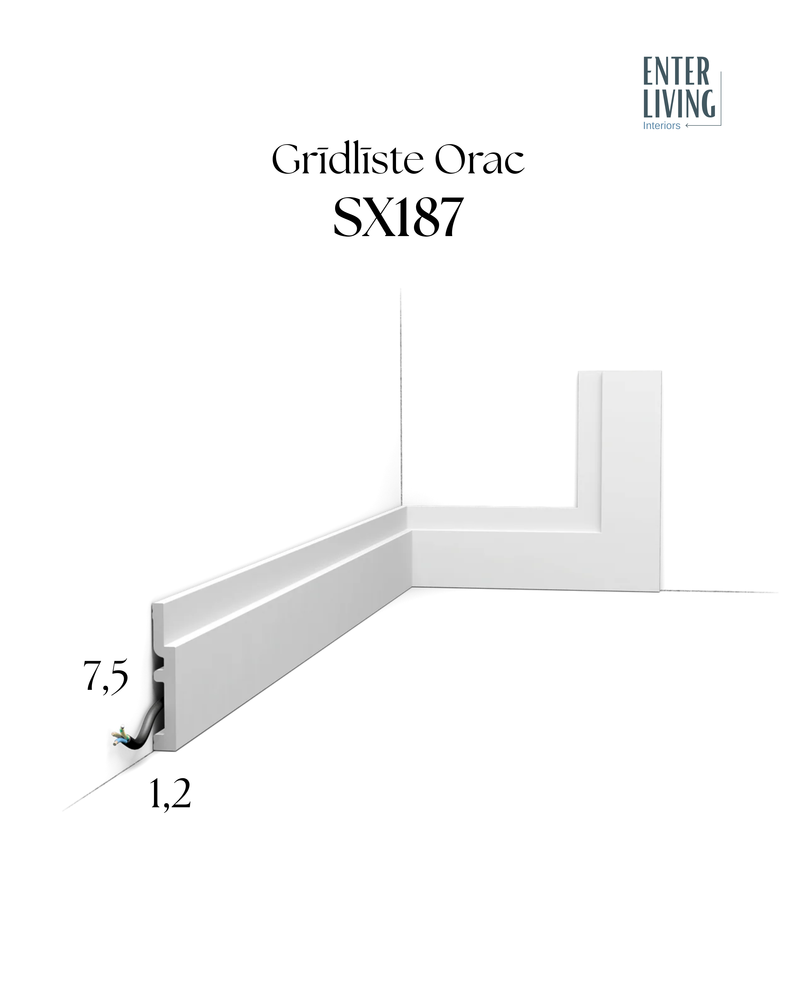 SX187 Grīdlīste 200 x 1.2 x 7.5 cm