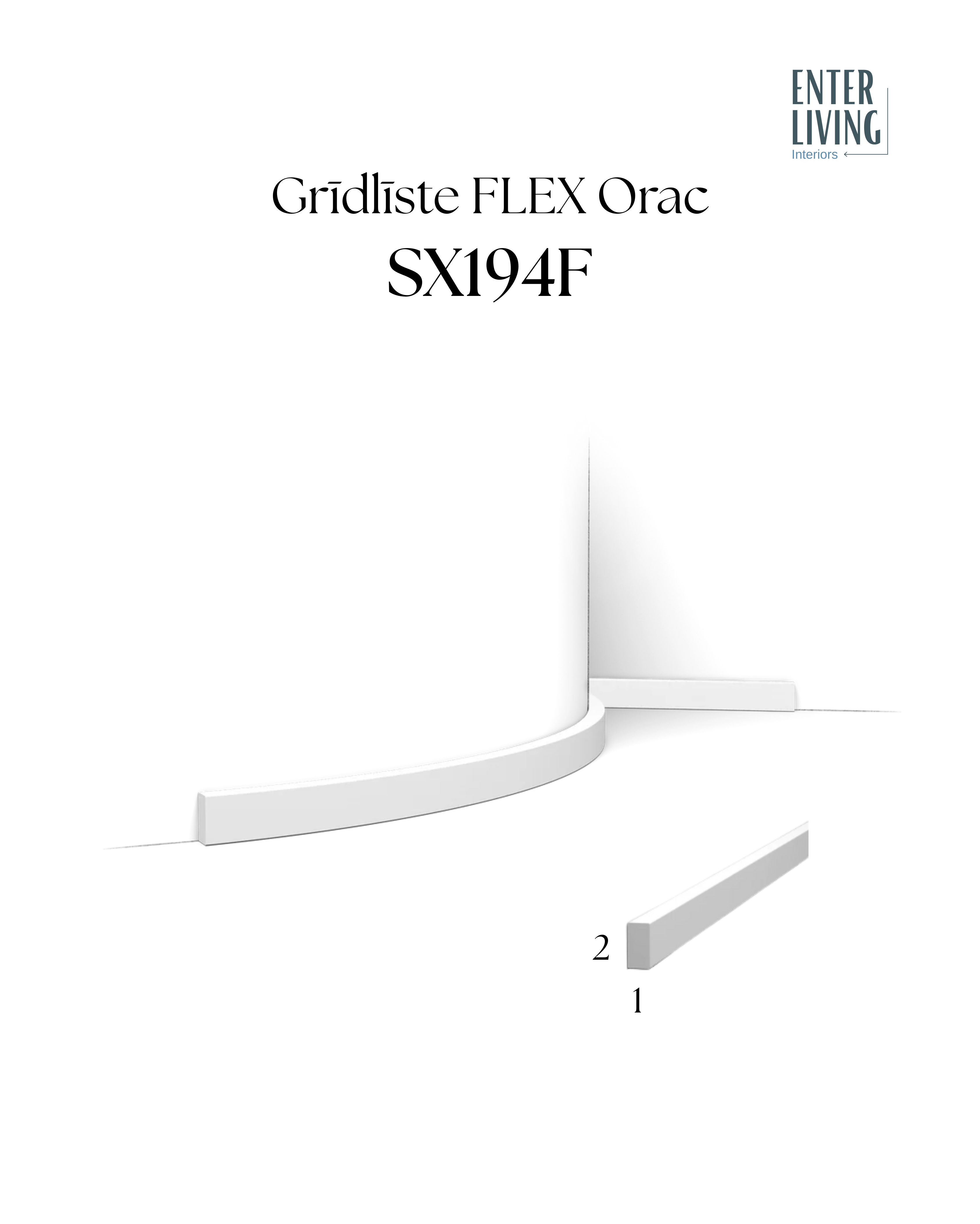 SX194F Grīdlīste Flex 200 x 1 x 2 cm