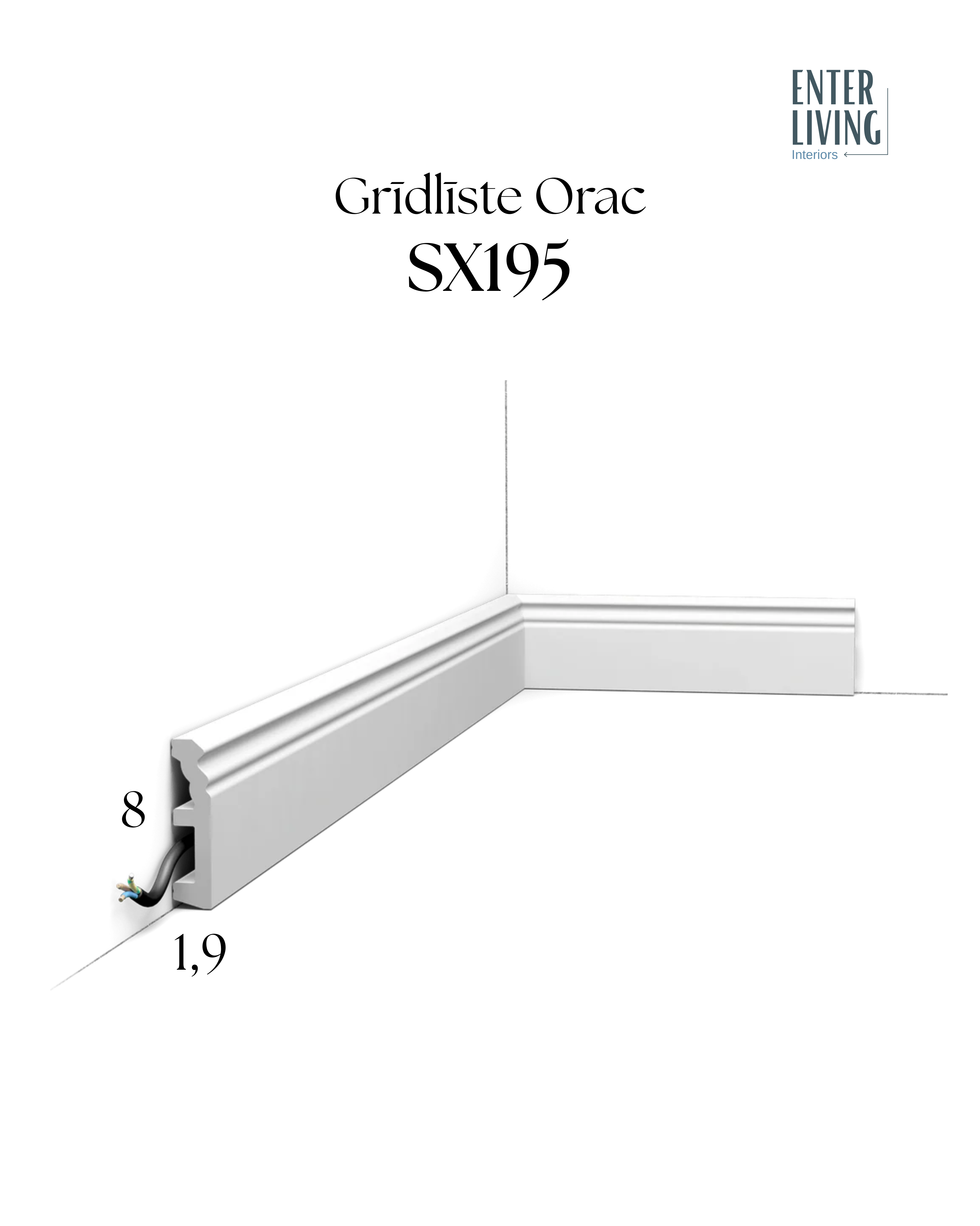 SX195 Grīdlīste 200 x 1.9 x 8 cm