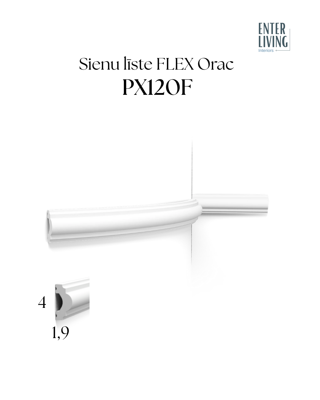 PX120F Sienu līste FLEX 200 x 4 x 1.9 cm