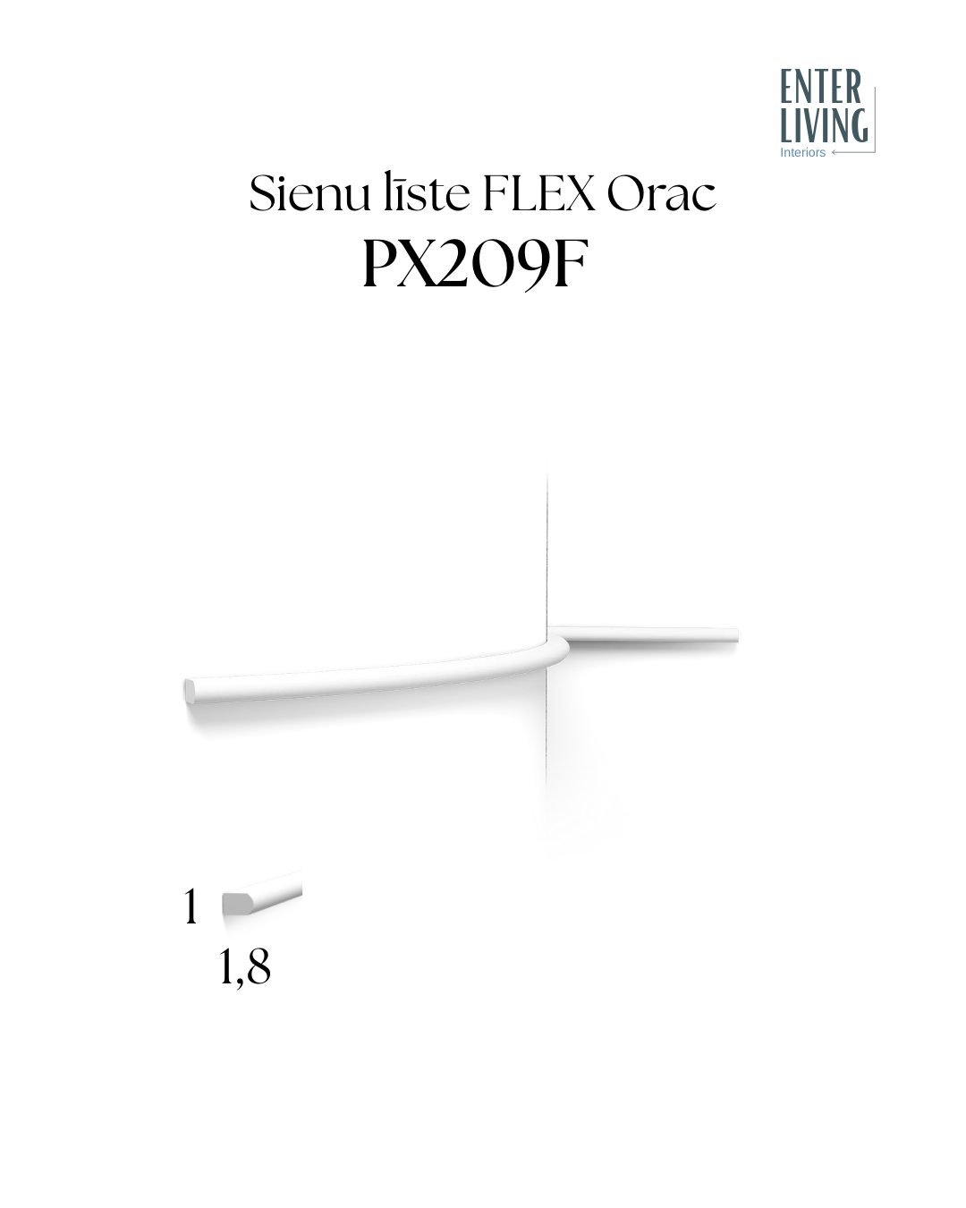 PX209F Sienu līste FLEX 200 x 1 x 1.8 cm