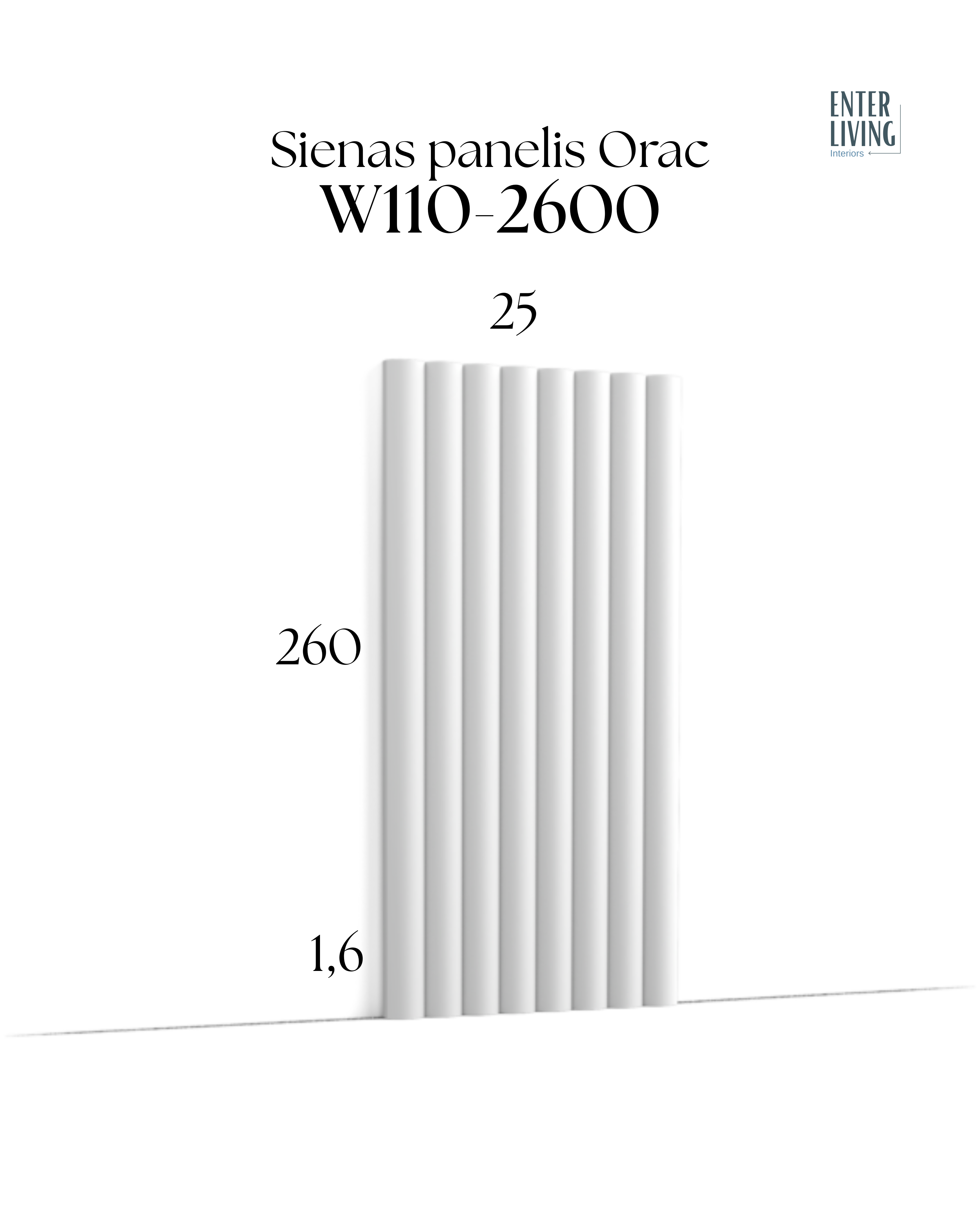 W110-2600 Sienas panelis Hill 260 x 1.6 x 25 cm