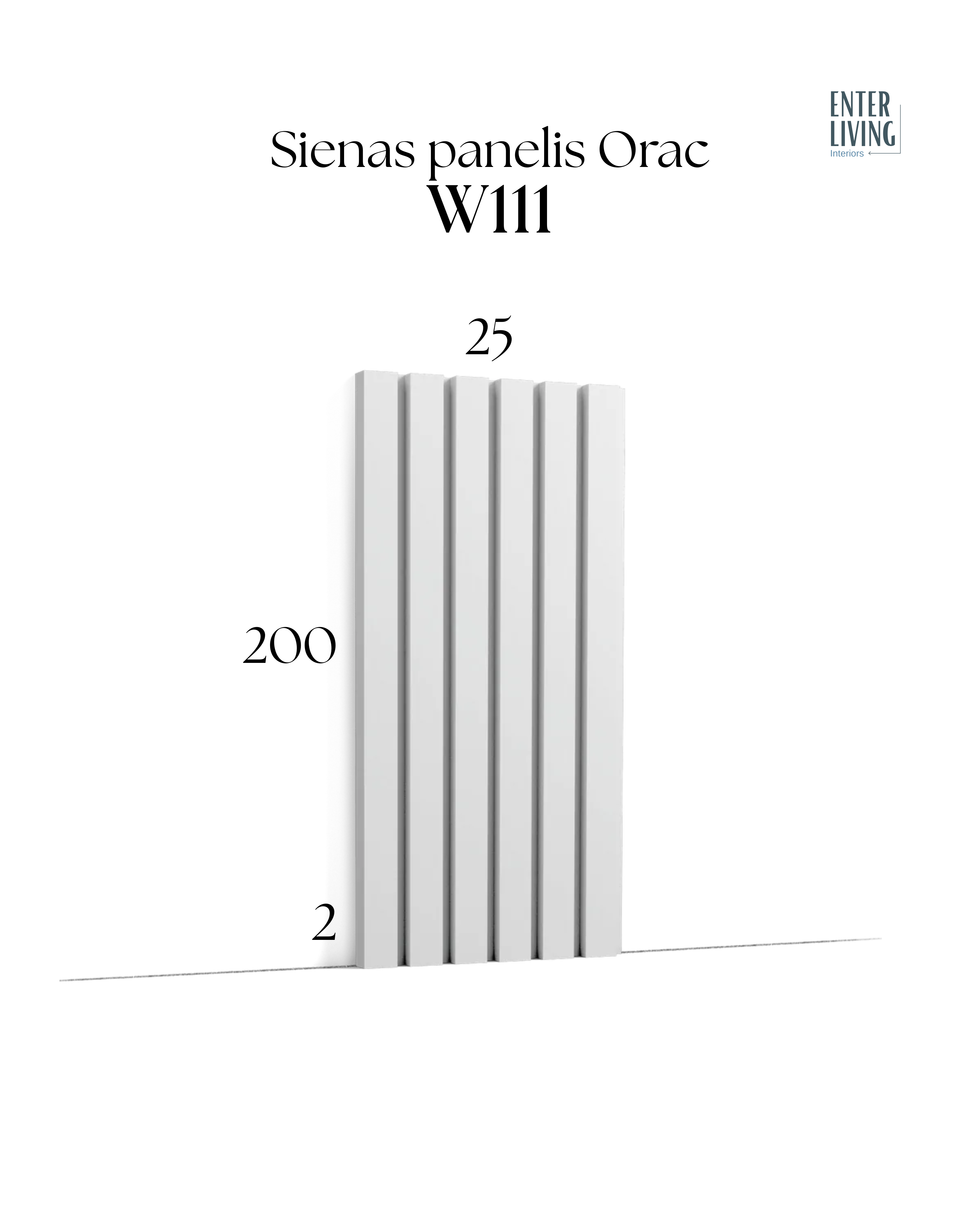 W111 Sienas panelis 200 x 2 x 25 cm