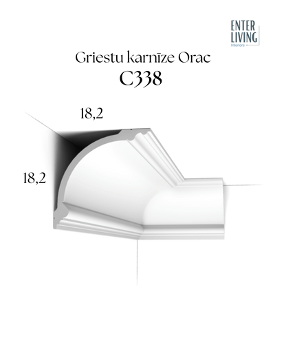C338 Griestu karnīze 200 x 18.2 x 18.2 cm