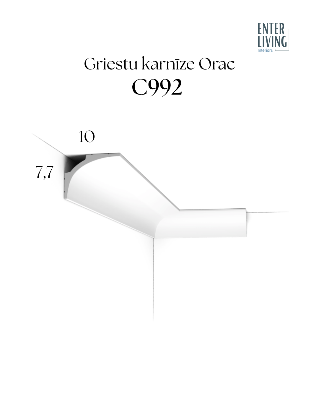 C992 Griestu karnīze 200 x 10 x 7.7 cm
