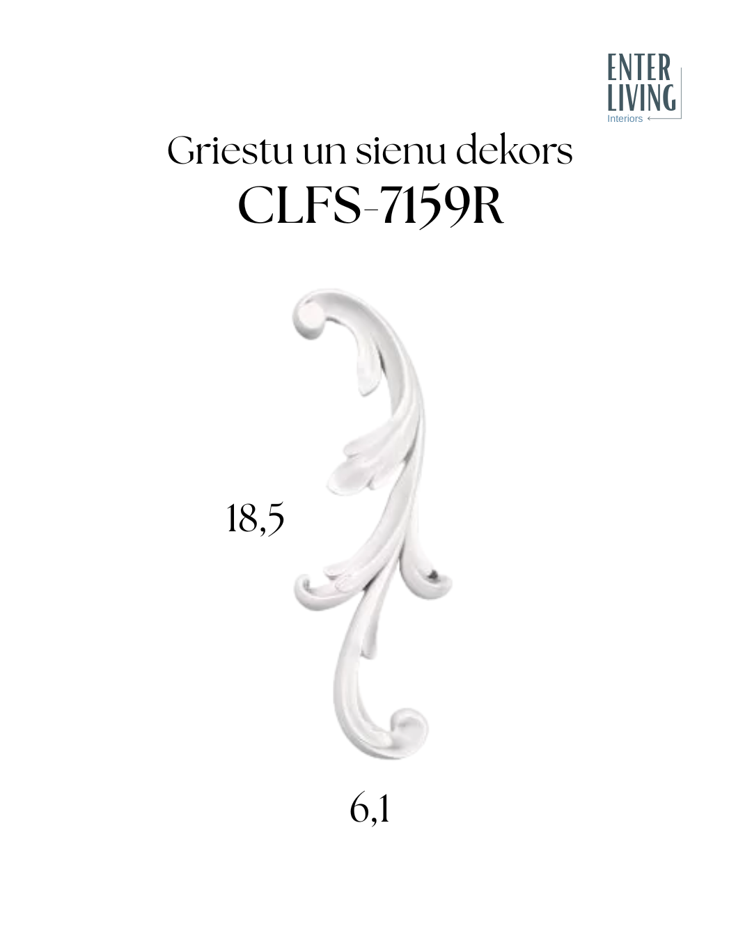 CLFS-7159R Griestu un sienu dekors 18,5 x 6,1 x 1,4 cm