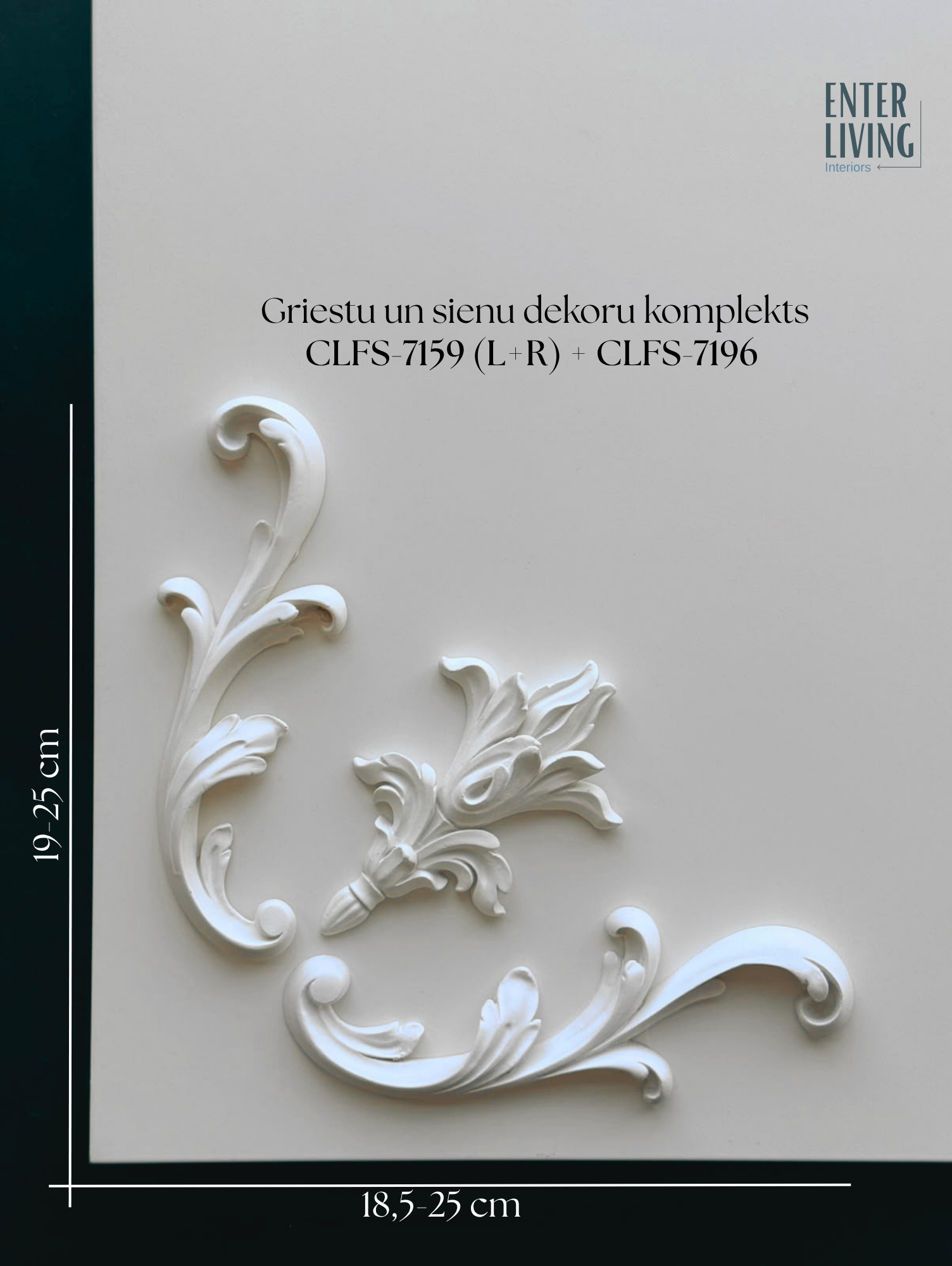 CLFS-7196 Griestu un sienu dekors 12,9 x 8,2 x 2,0 cm
