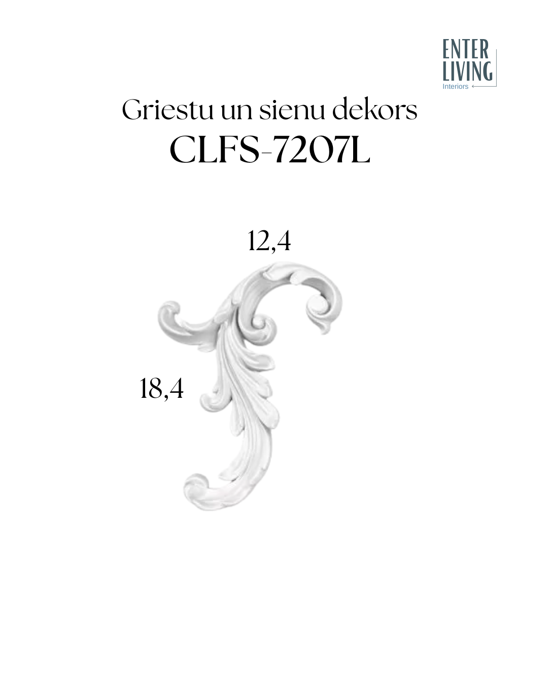 CLFS-7207L Griestu un sienu dekors 18,4 x 12,4 x 2,1 cm