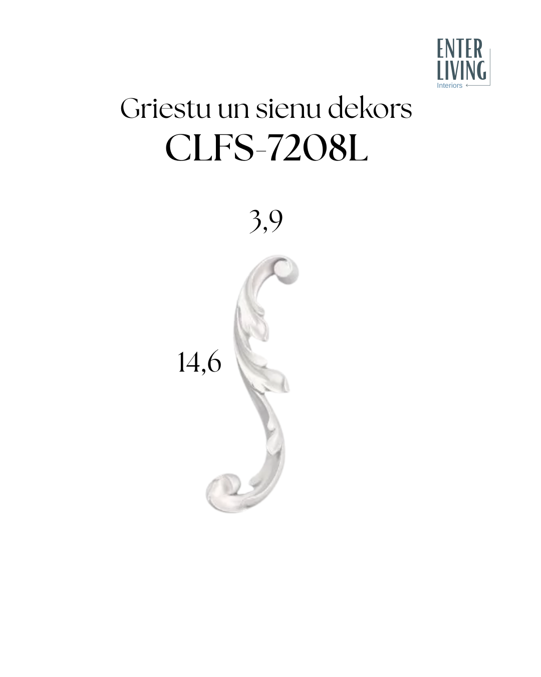 CLFS-7208L Griestu un sienu dekors 14,6 x 3,9 x 1,7 cm