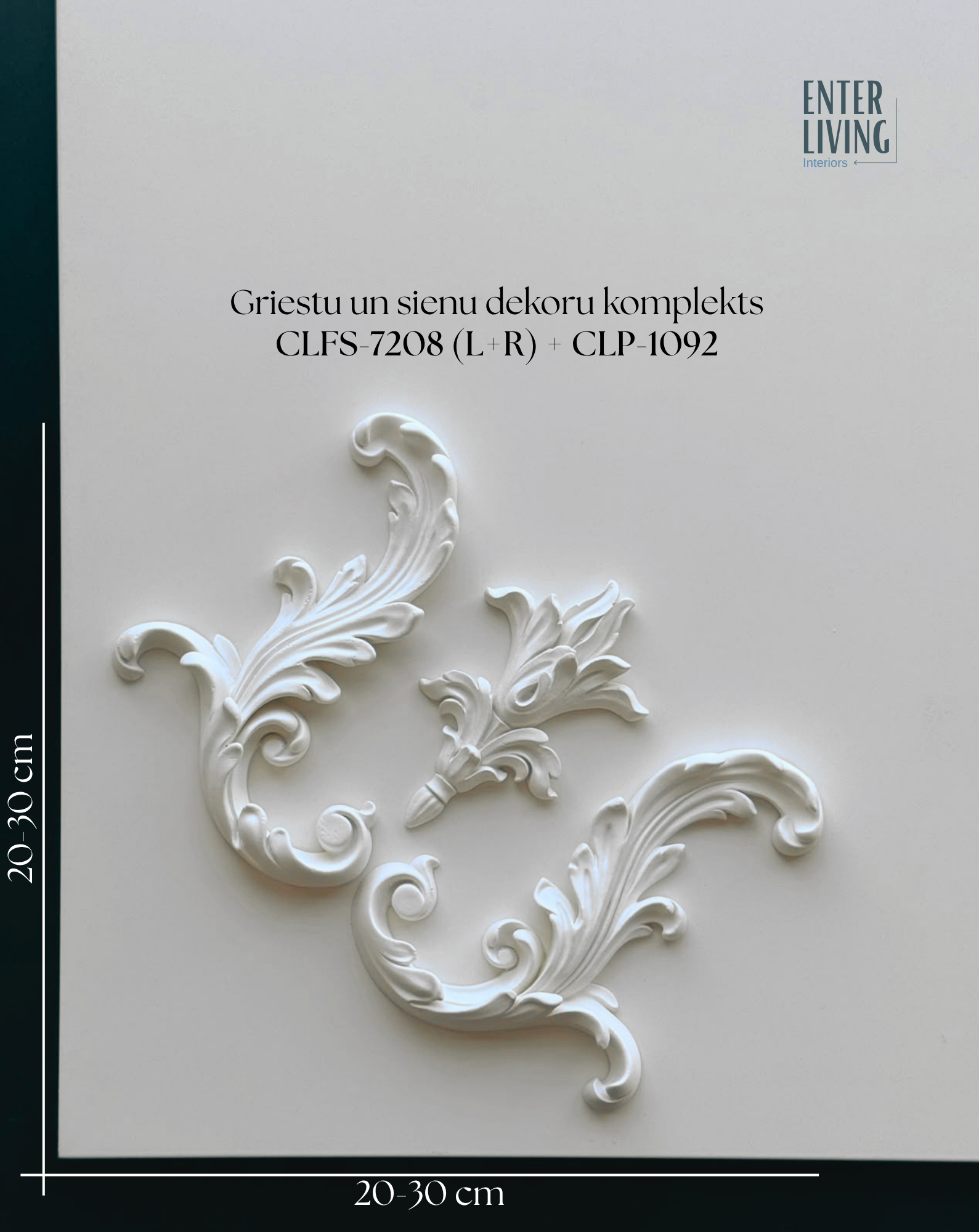 CLFS-7196 Griestu un sienu dekors 12,9 x 8,2 x 2,0 cm