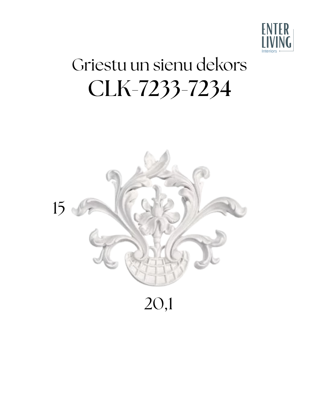 CLK-7233-7234 Griestu un sienu dekors 15 x 20,1 x 2,4 cm