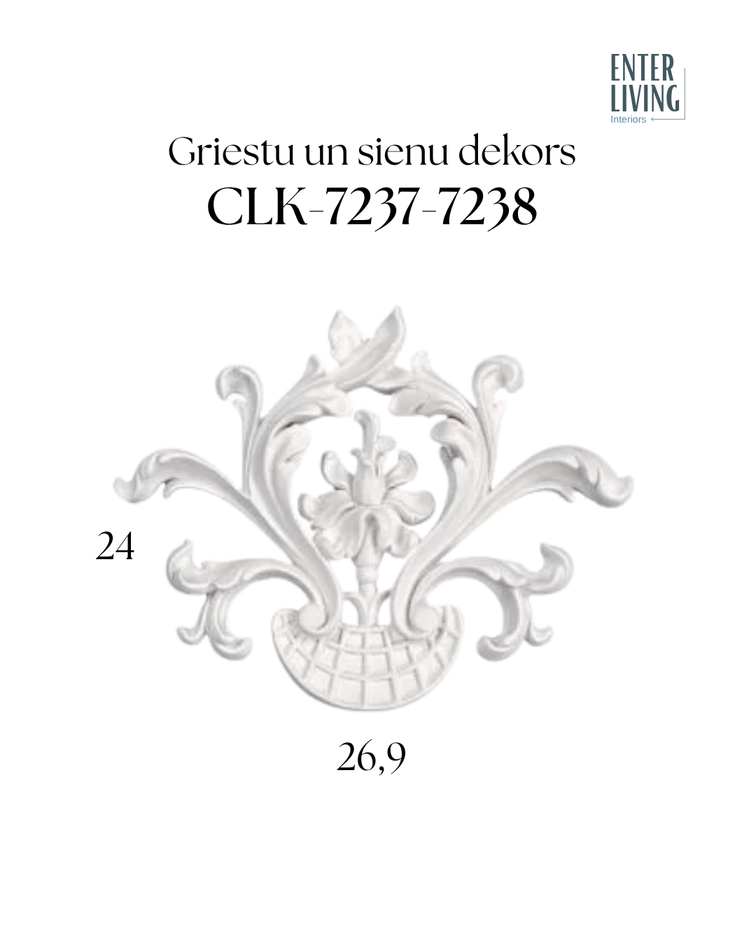 CLK-7237-7238 Griestu un sienu dekors 24 x 26,9 x 2,5 cm