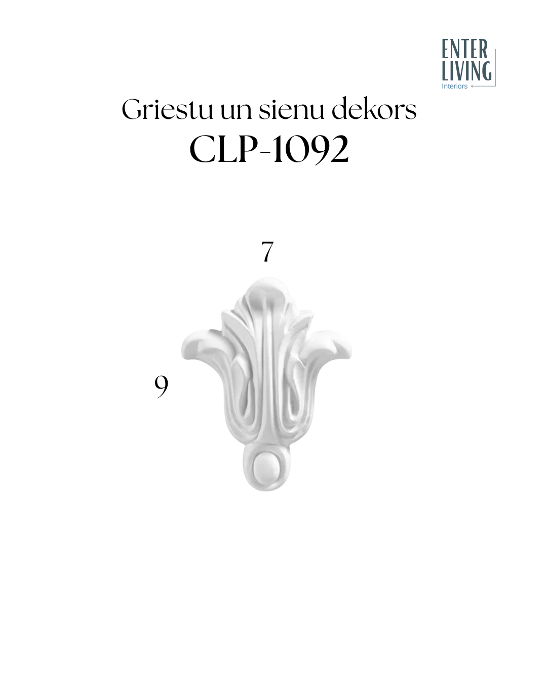 CLP-1092 Griestu un sienu dekors 9,0 x 7,0 cm