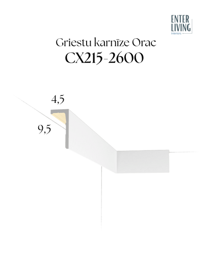 CX215-2600 Griestu karnīze 260 x 9.5 x 4.5 cm