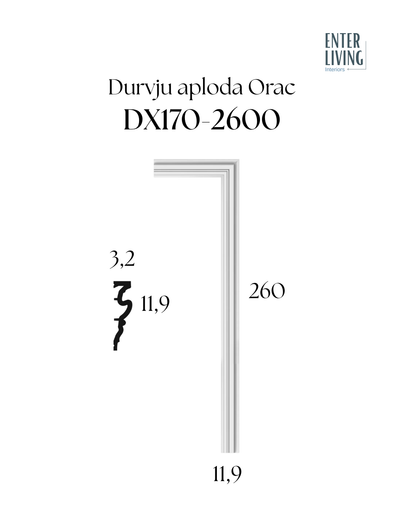 DX170-2300 Door trim 230 x 3.2 x 11.9 cm
