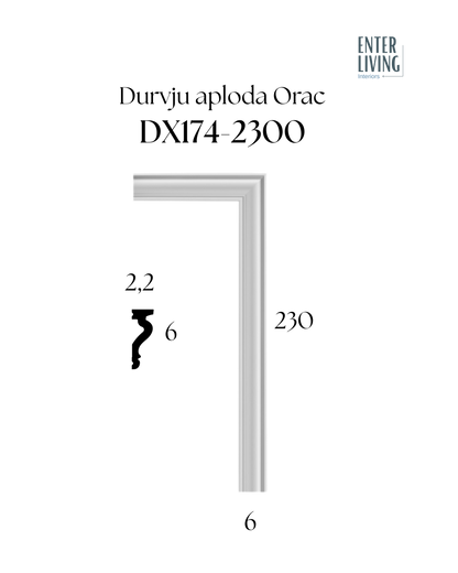 DX174-2300 Door trim 230 x 2.2 x 6 cm