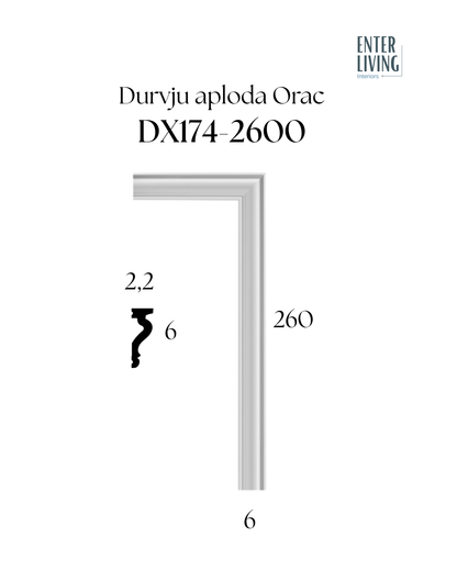 DX174-2300 Door trim 230 x 2.2 x 6 cm