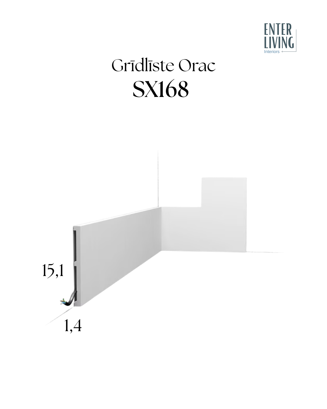 SX168 Grīdlīste 200 x 15.1 x 1.4 cm