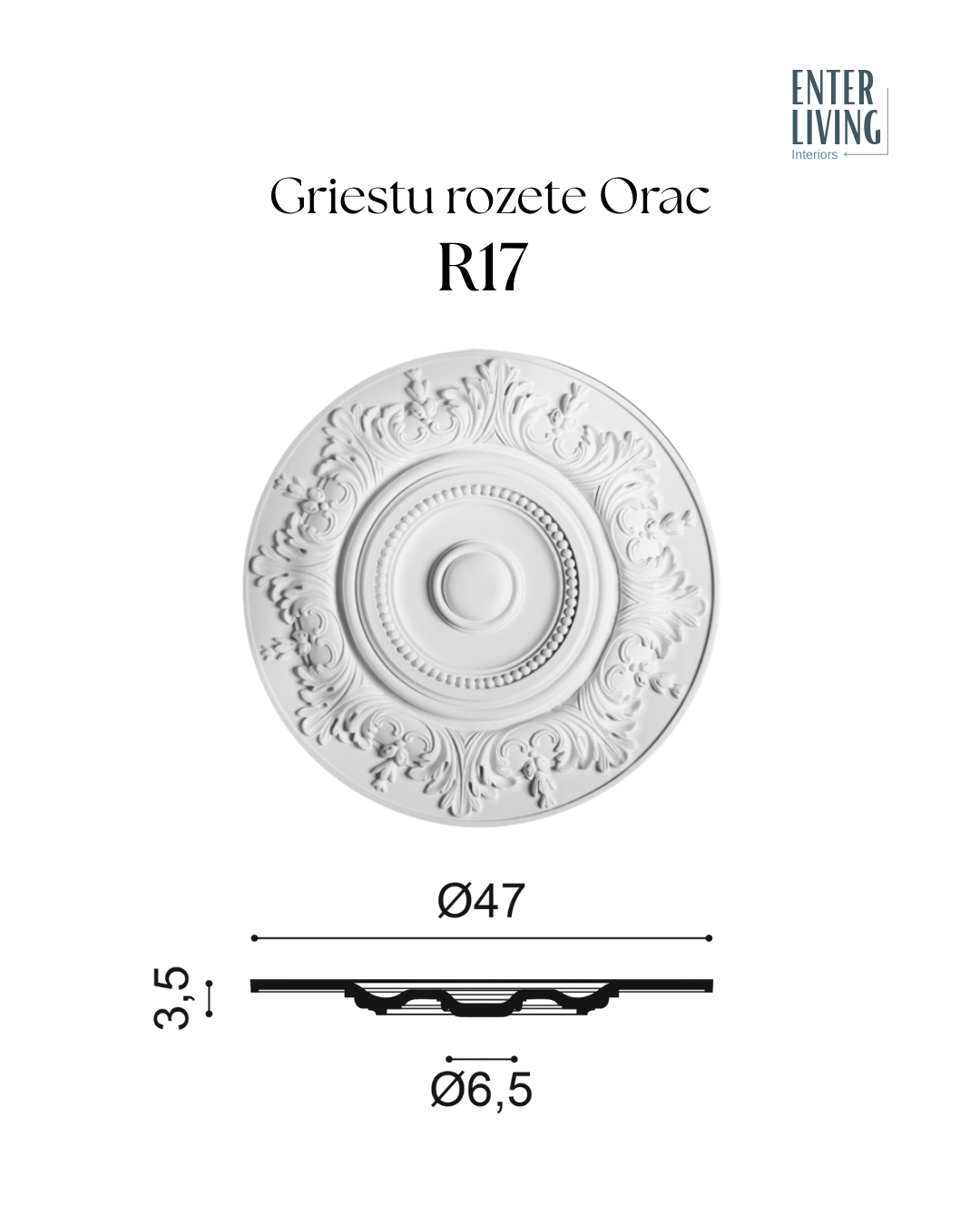 R17 Griestu rozete 47 x 3.5 cm