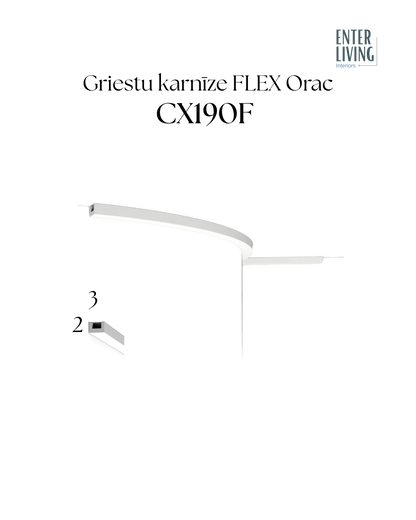 CX190F Griestu karnīze FLEX 200 x 2 x 3 cm