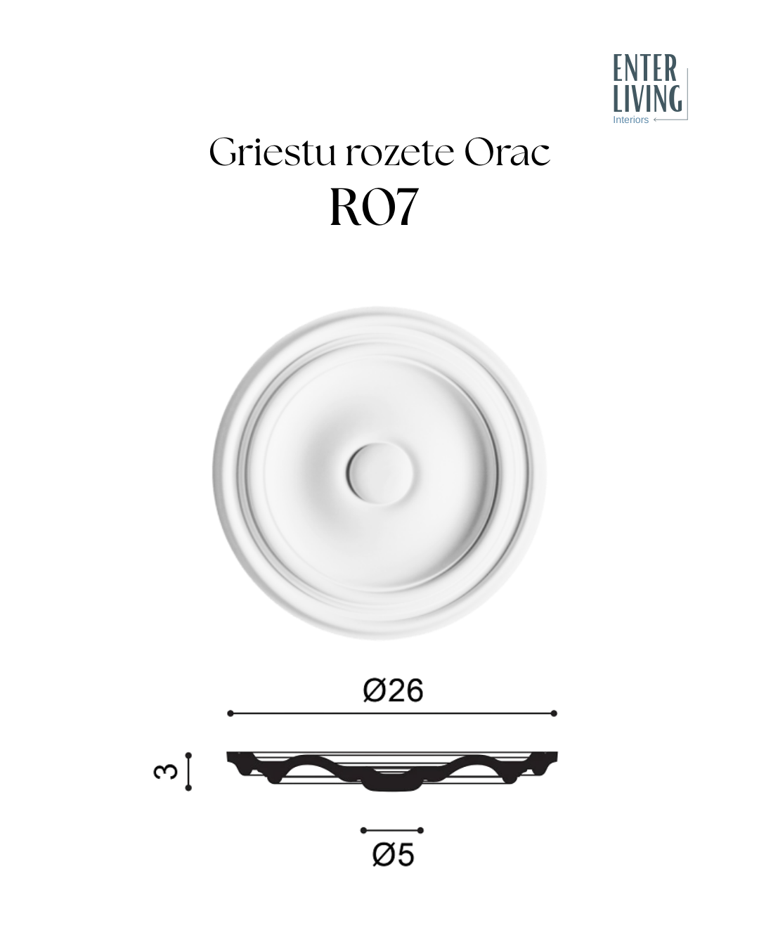 R07 Griestu rozete 26 x 3 cm