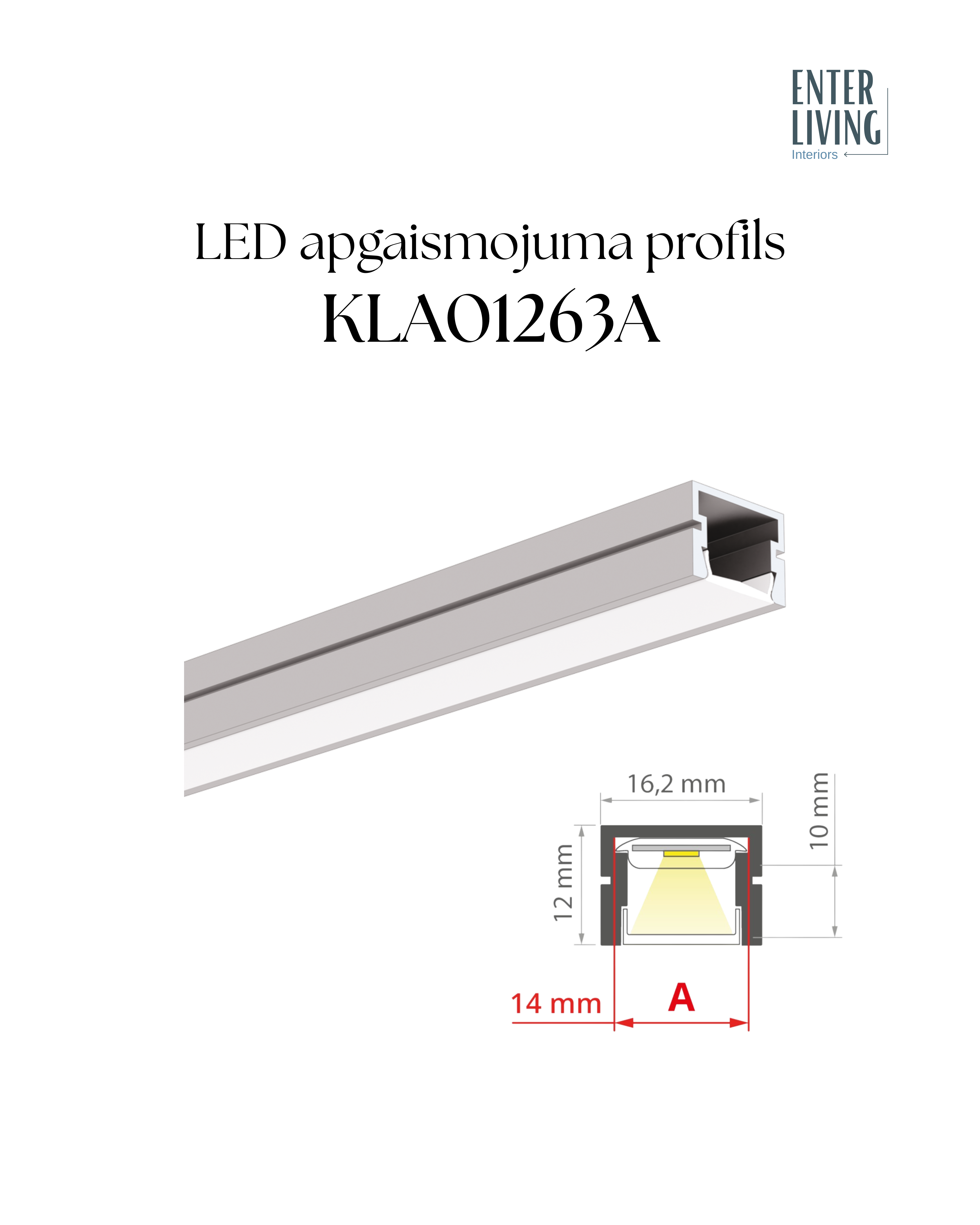 LED alumīnija profils, 2 metri, PDS-4-PLUS anodēts, bez vāciņa