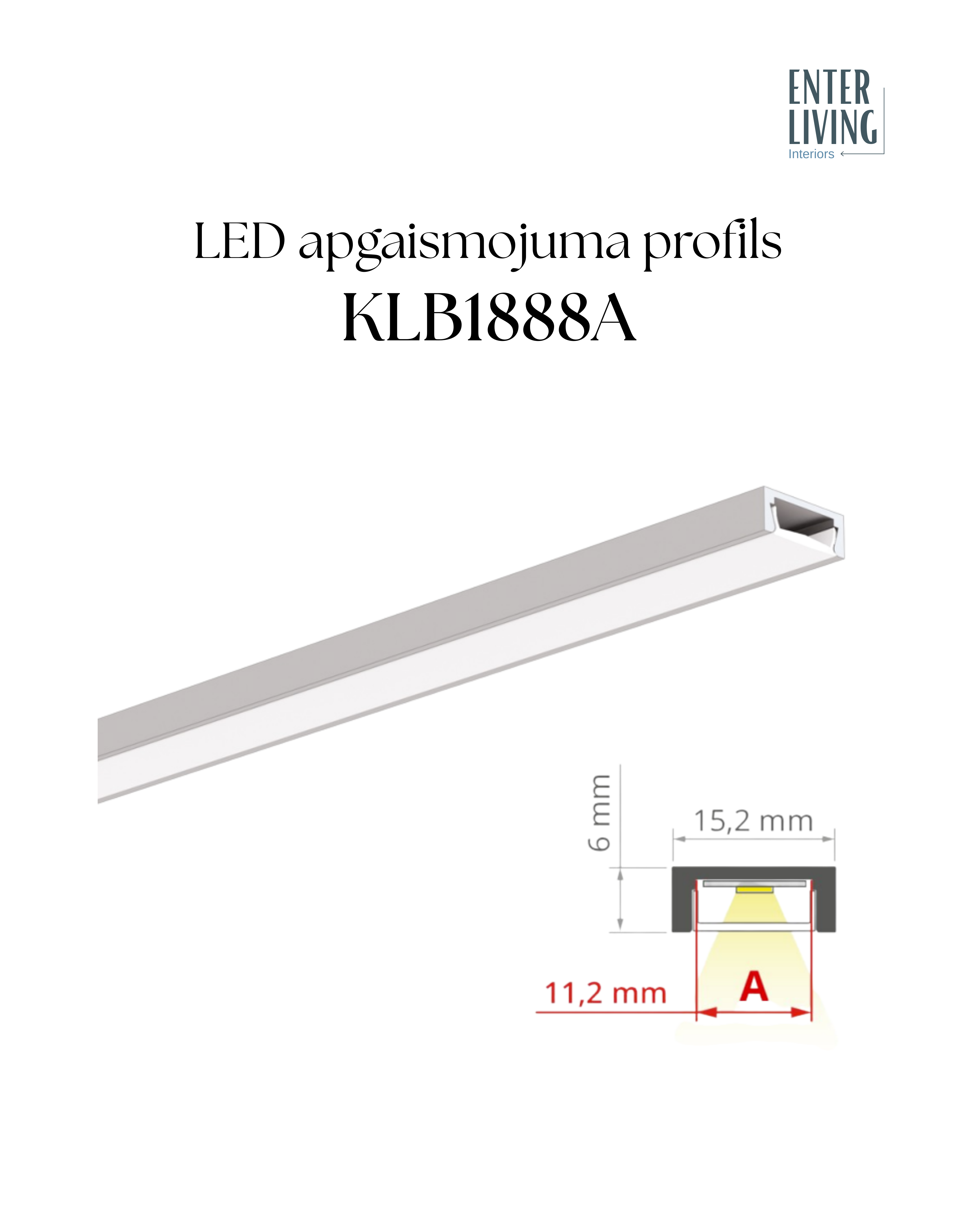 LED alumīnija profils, 2 metri, MICRO, anodized KLUŠ Enter Light