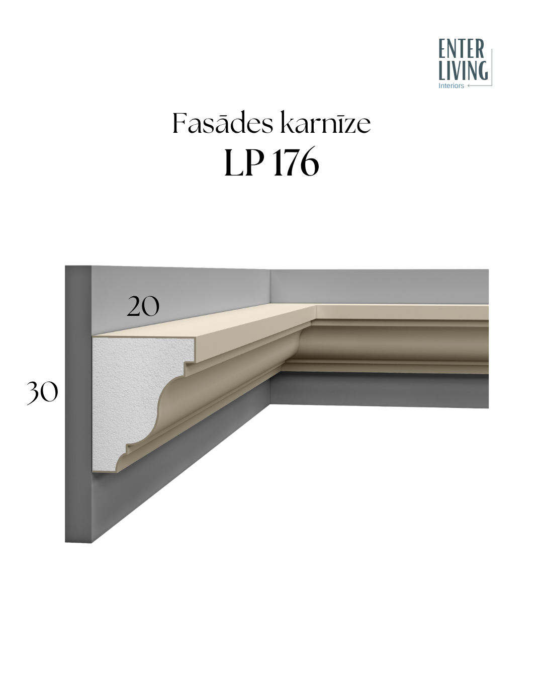 LP 176 Fasādes karnīze 200 x 30 x 20 cm